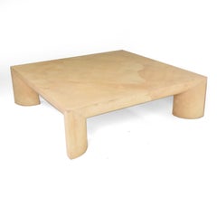 Sensational Italian Goatskin Coffee Table Low Profile Style Karl Springer 1970s