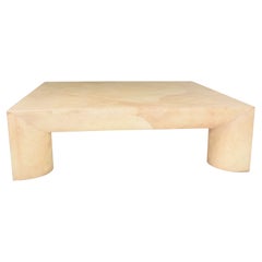 Sensational Italian Goatskin Coffee Table Low Profile Style Karl Springer 1970s Sensational Italian Goatskin Coffee Table Low Profile Style Karl Springer 1970s