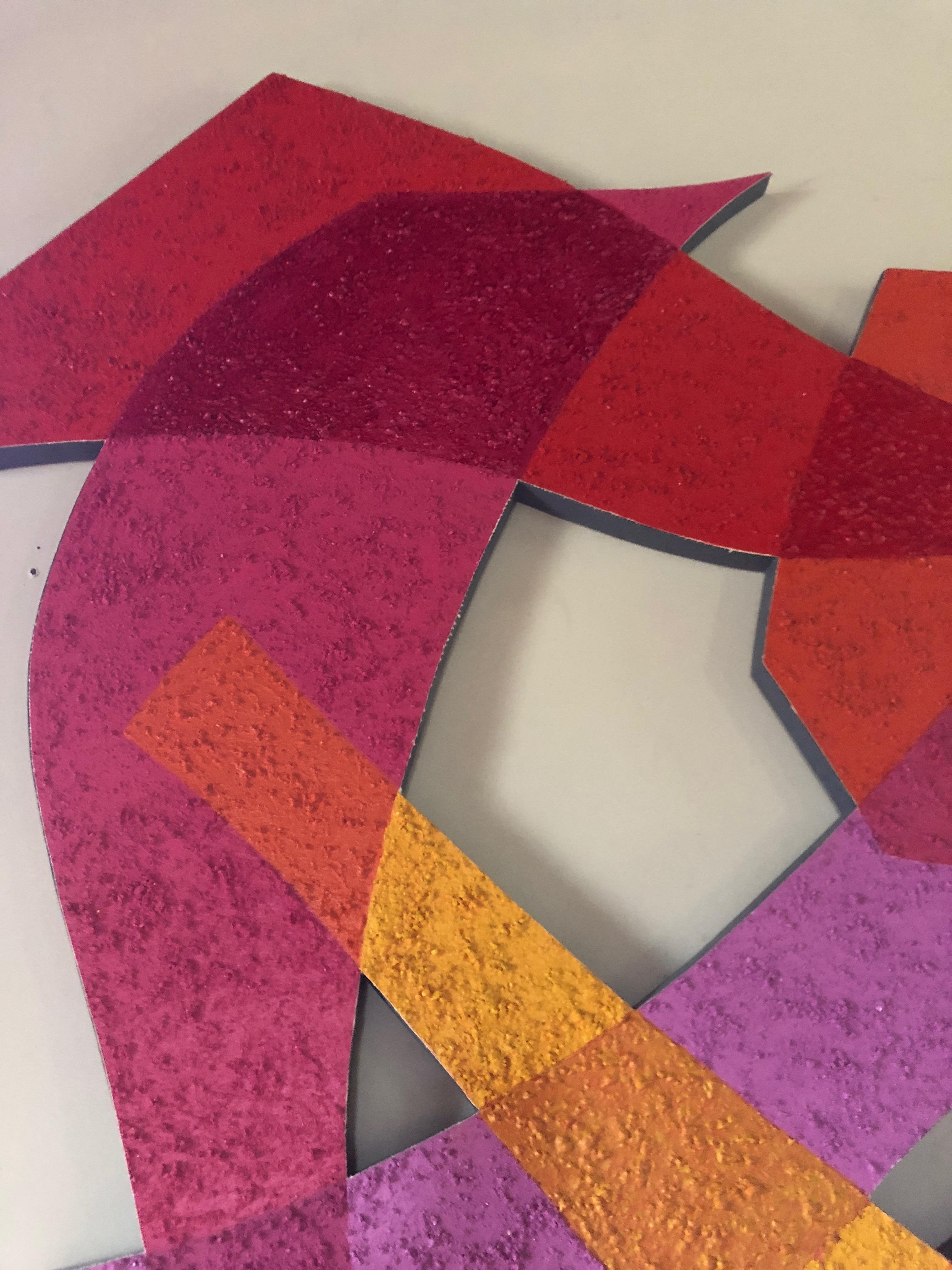 Grande peinture murale sculpturale abstraite à découpes en vente 1