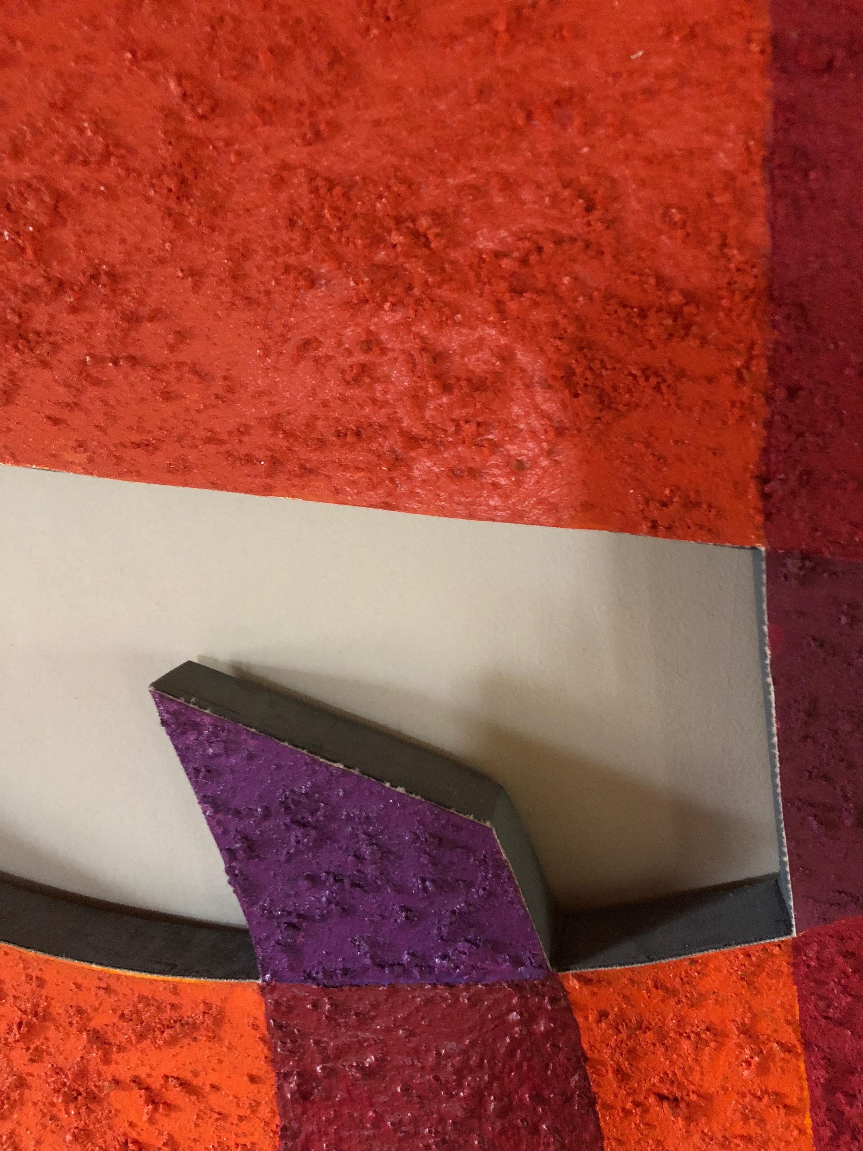 Grande peinture murale sculpturale abstraite à découpes en vente 3