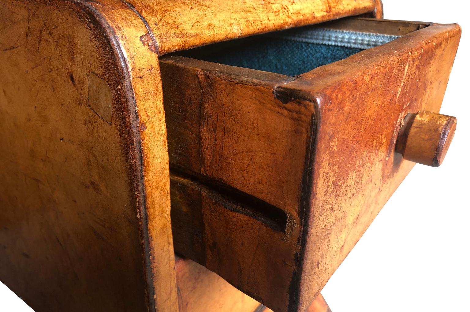 Sensational Leather Clad French Art Deco Desk For Sale 1