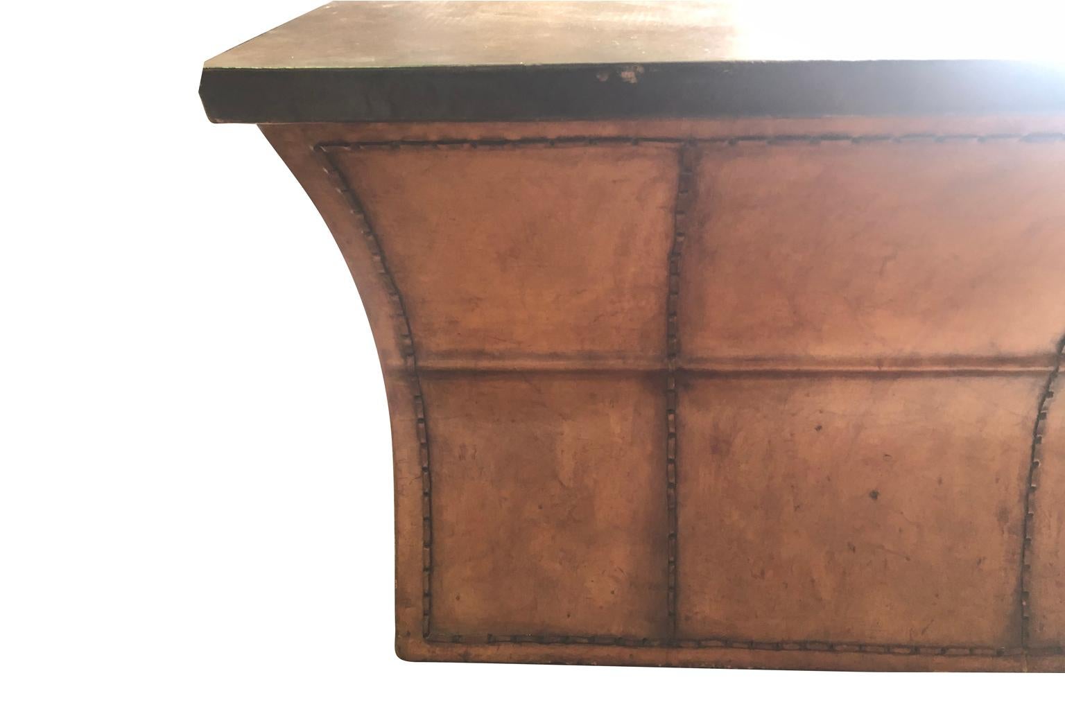 Sensational Leather Clad French Art Deco Desk For Sale 5