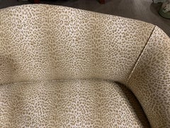 Sensational Mahogany and Animal Print Upholstered Sofa