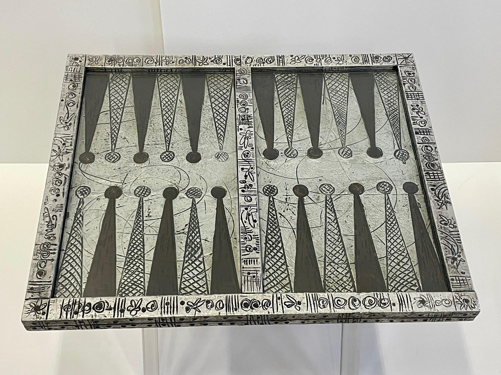 Sensazionale tavolo da gioco Backgammon firmato Marvin Arenson Cocktail Tables in vendita 6
