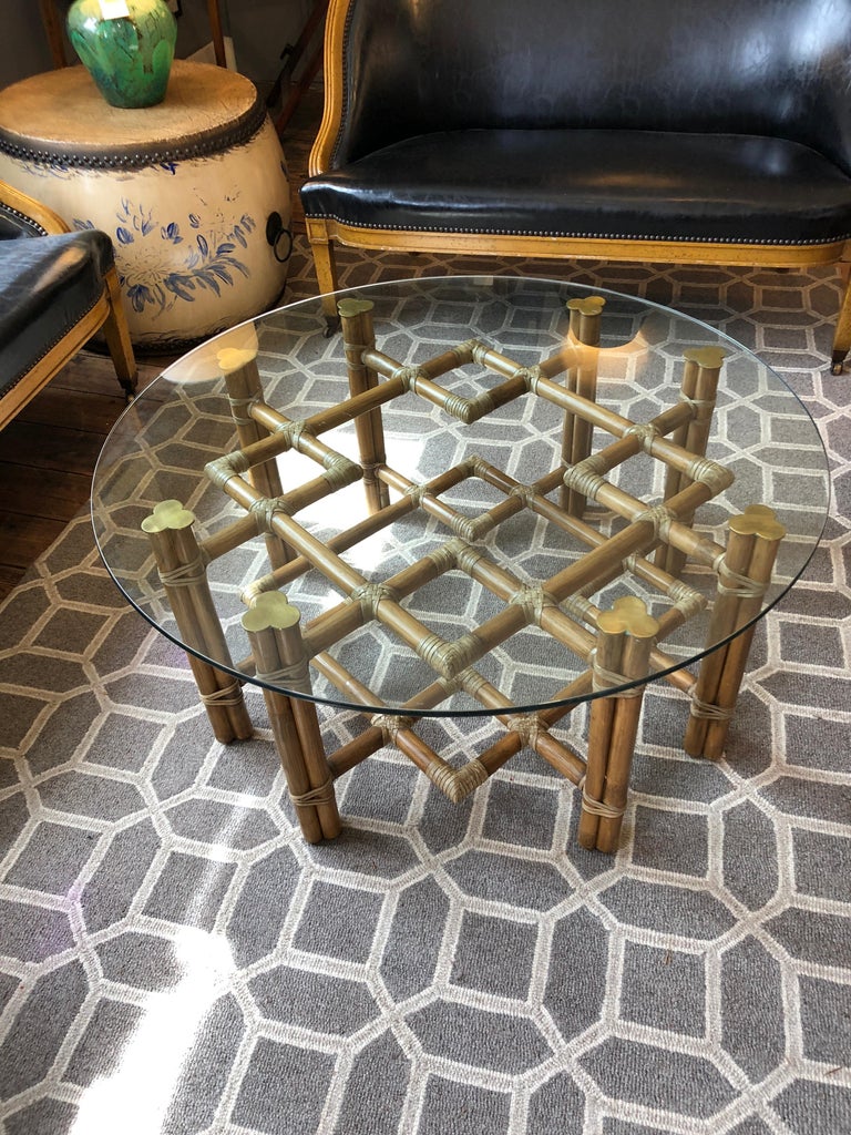 Round Rattan Coffee Table Outdoor / Whitecraft North Shore Wicker 42.5