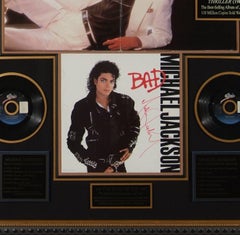 Sensational Michael Jackson Autographed 'Bad' Album Framed Memorabilia Display