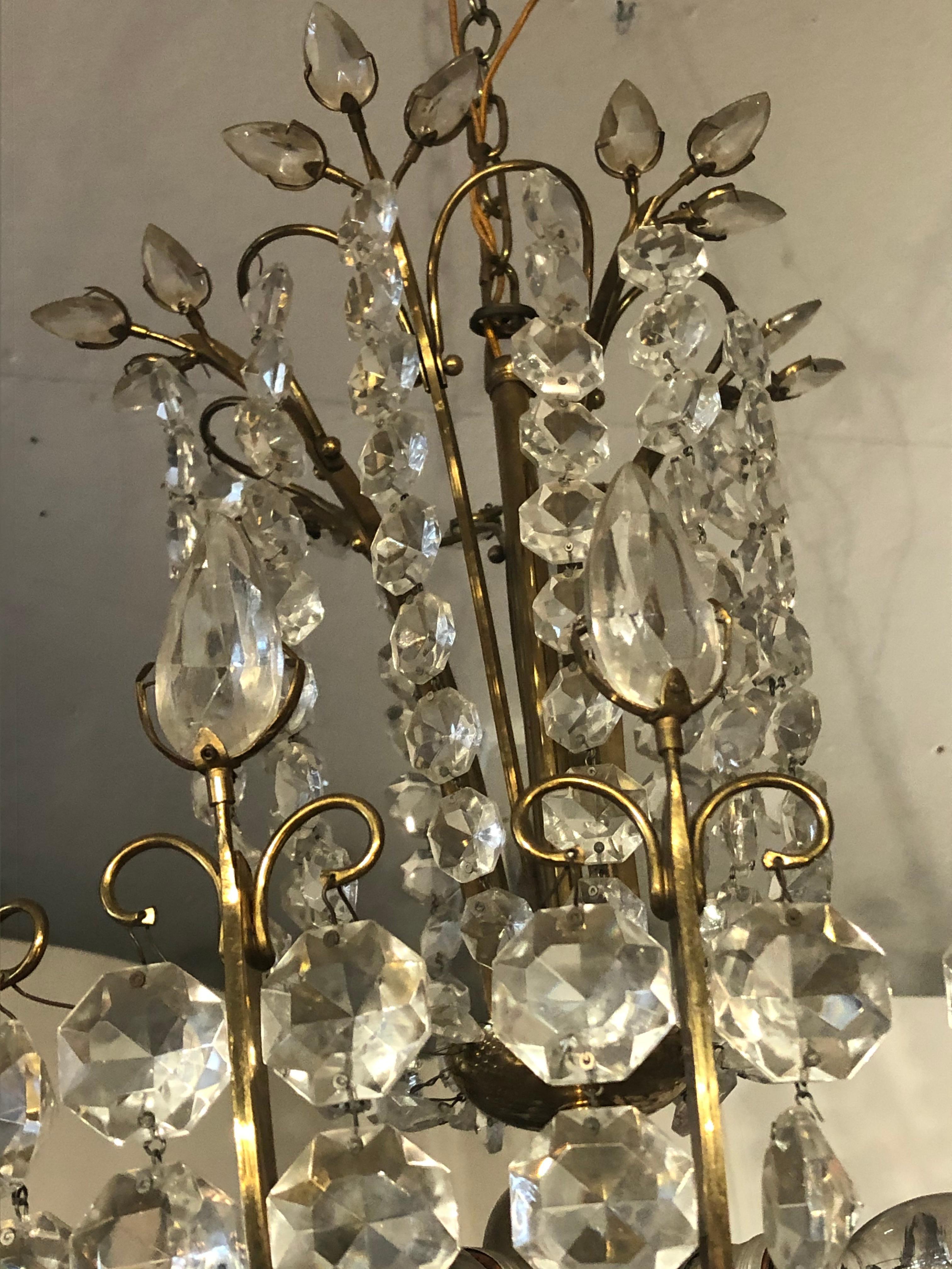 Sensational Mid-Century Modern Cascading Crystal Chandelier For Sale 1