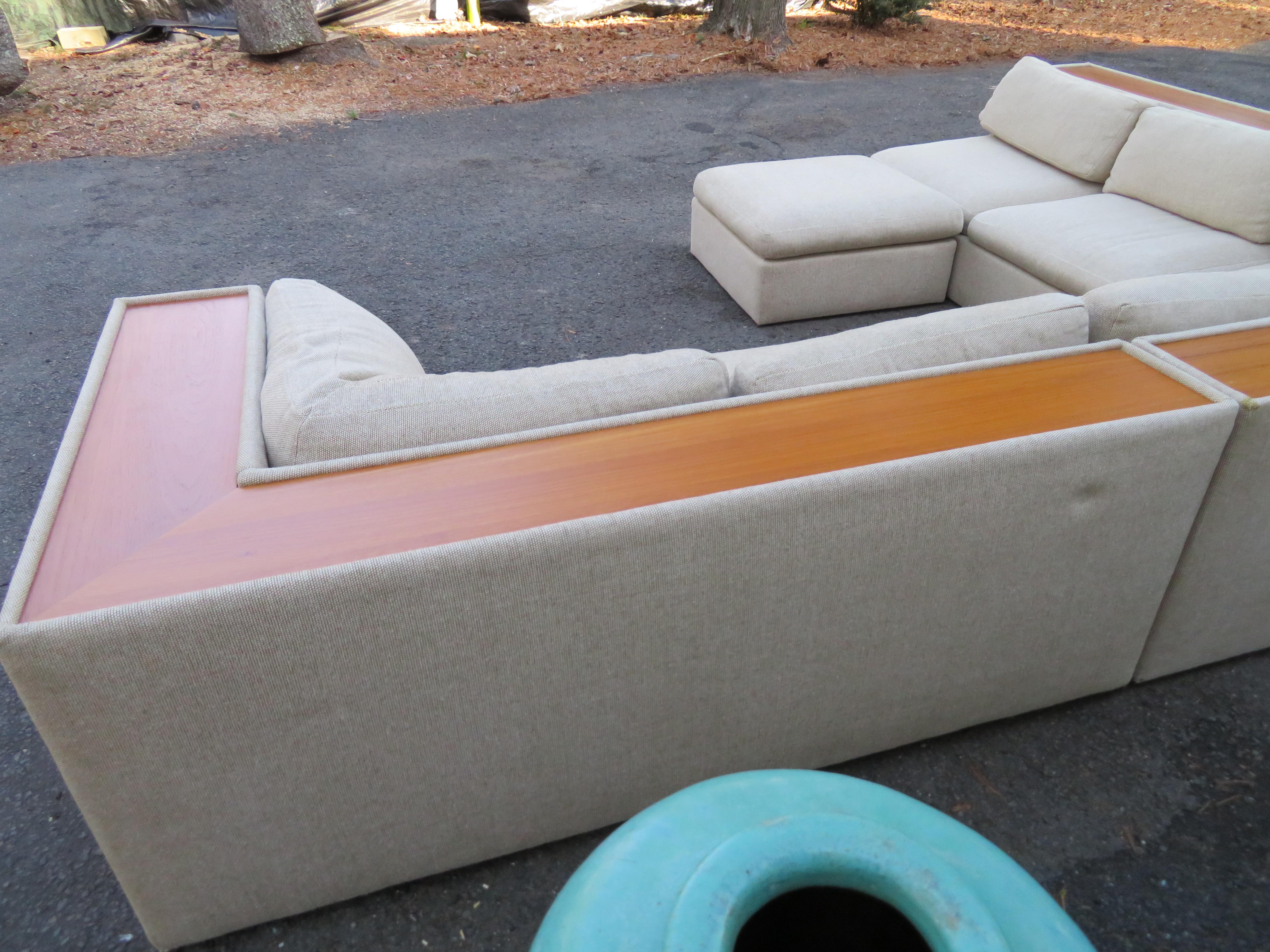Upholstery Sensational Milo Baughman 4 Piece Sectional Sofa Thayer Coggin Mid-Century For Sale