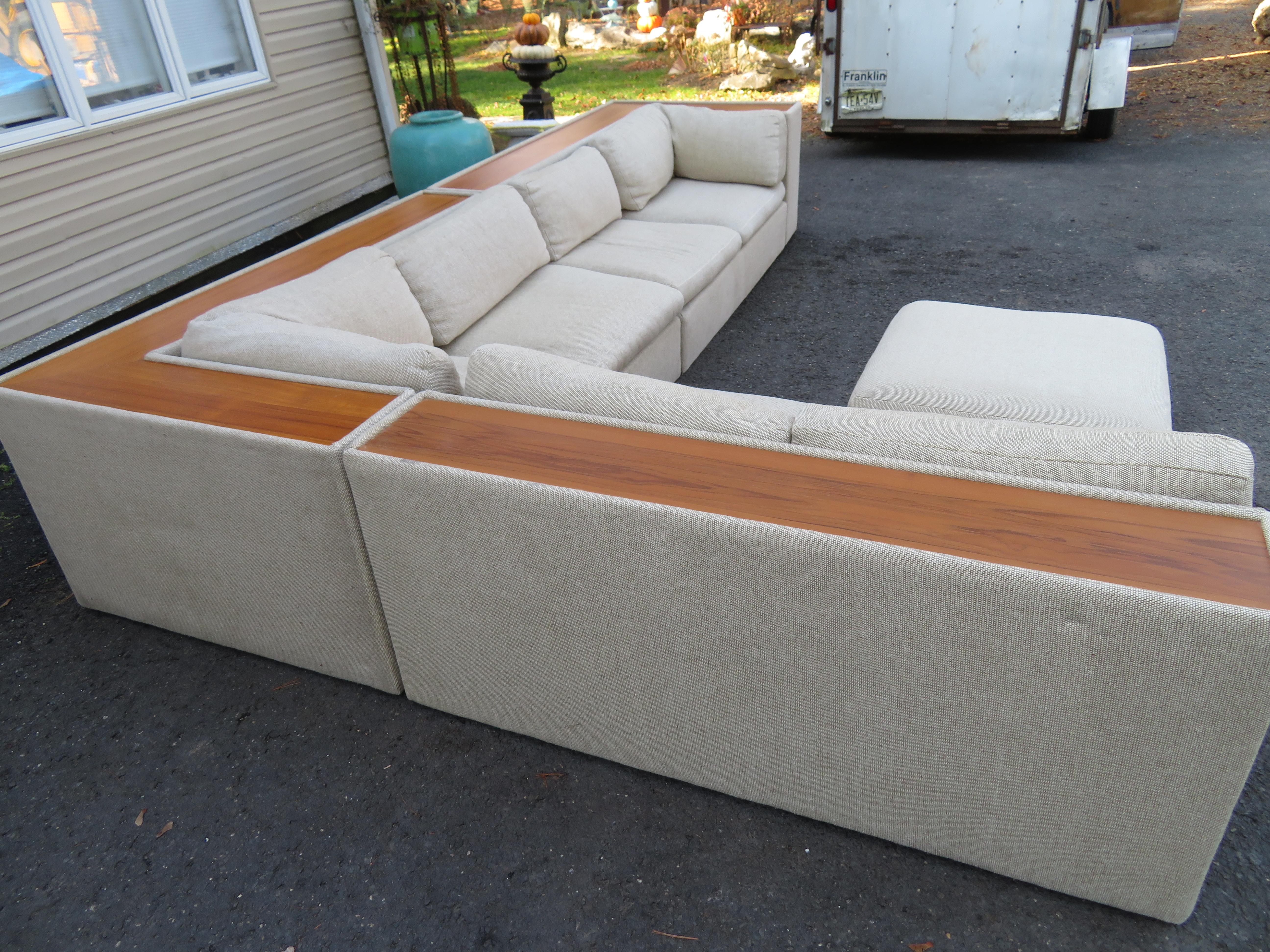 Sensational Milo Baughman 4 Piece Sectional Sofa Thayer Coggin Mid-Century For Sale 3