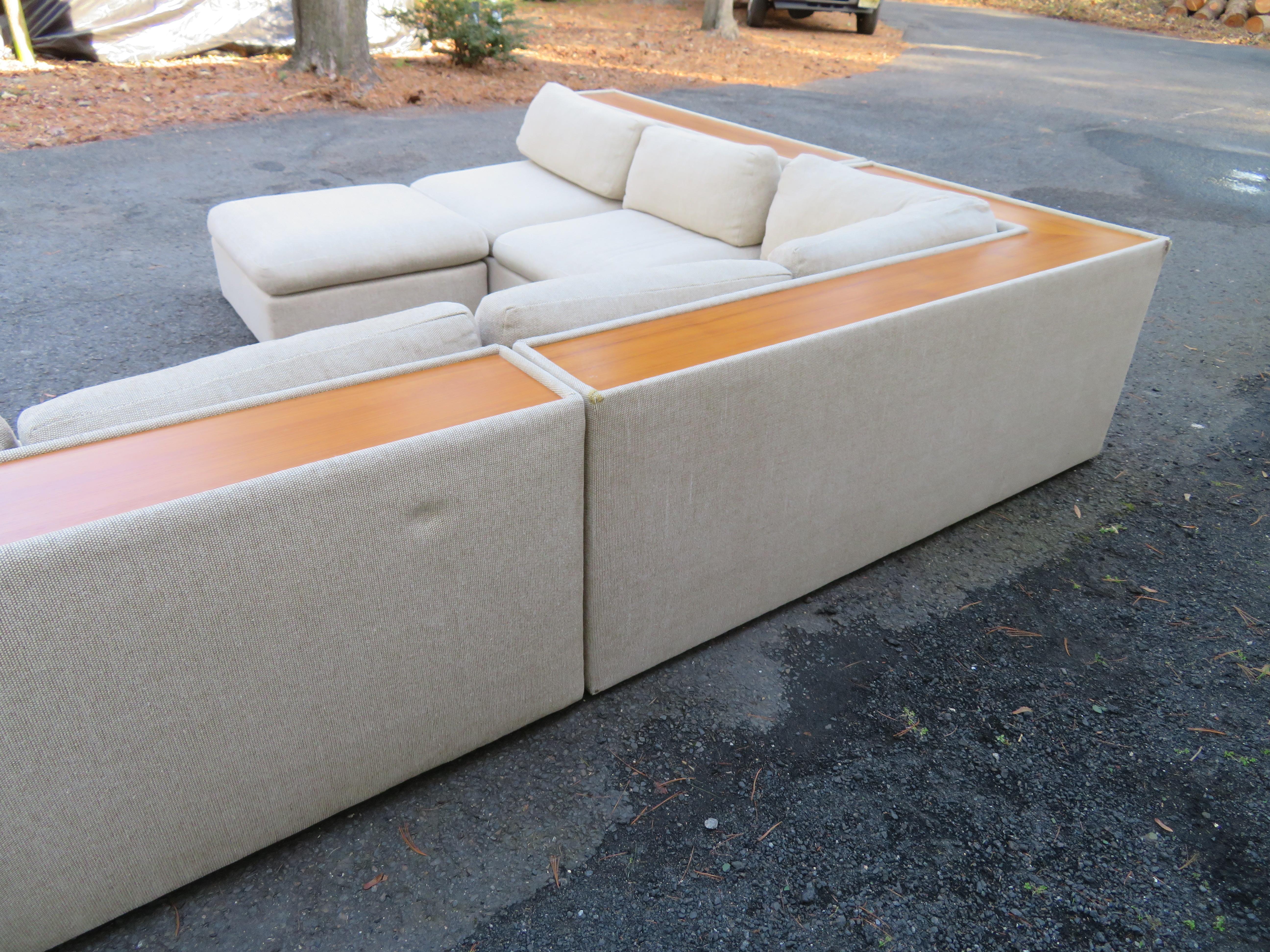 Late 20th Century Sensational Milo Baughman 4 Piece Sectional Sofa Thayer Coggin Mid-Century For Sale