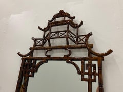 Sensational Pagoda Style Faux Tortoise Bamboo Mirror