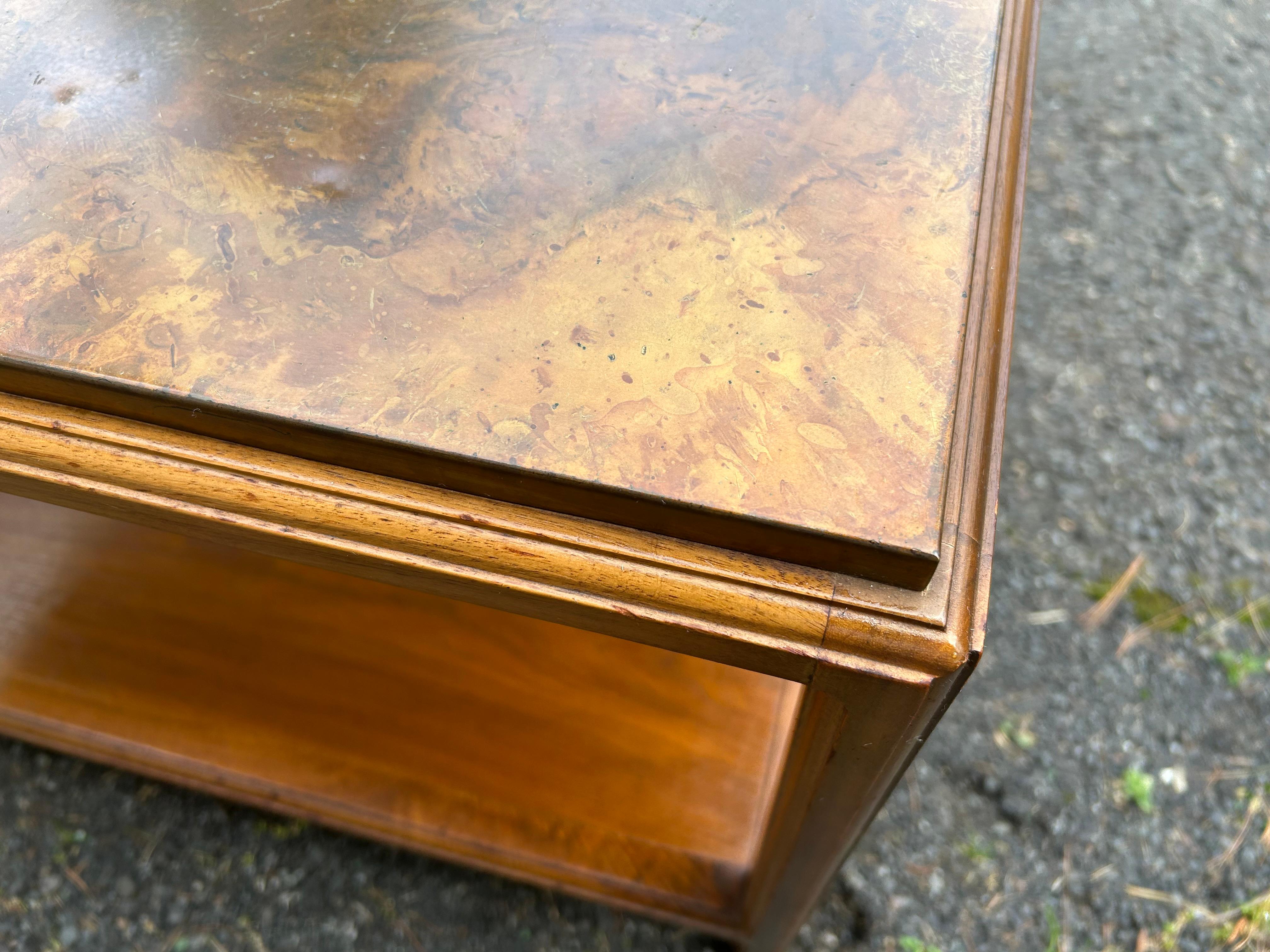 Sensational Pair Copper Top John Stuart Walnut End Table Mid-Century Modern For Sale 2