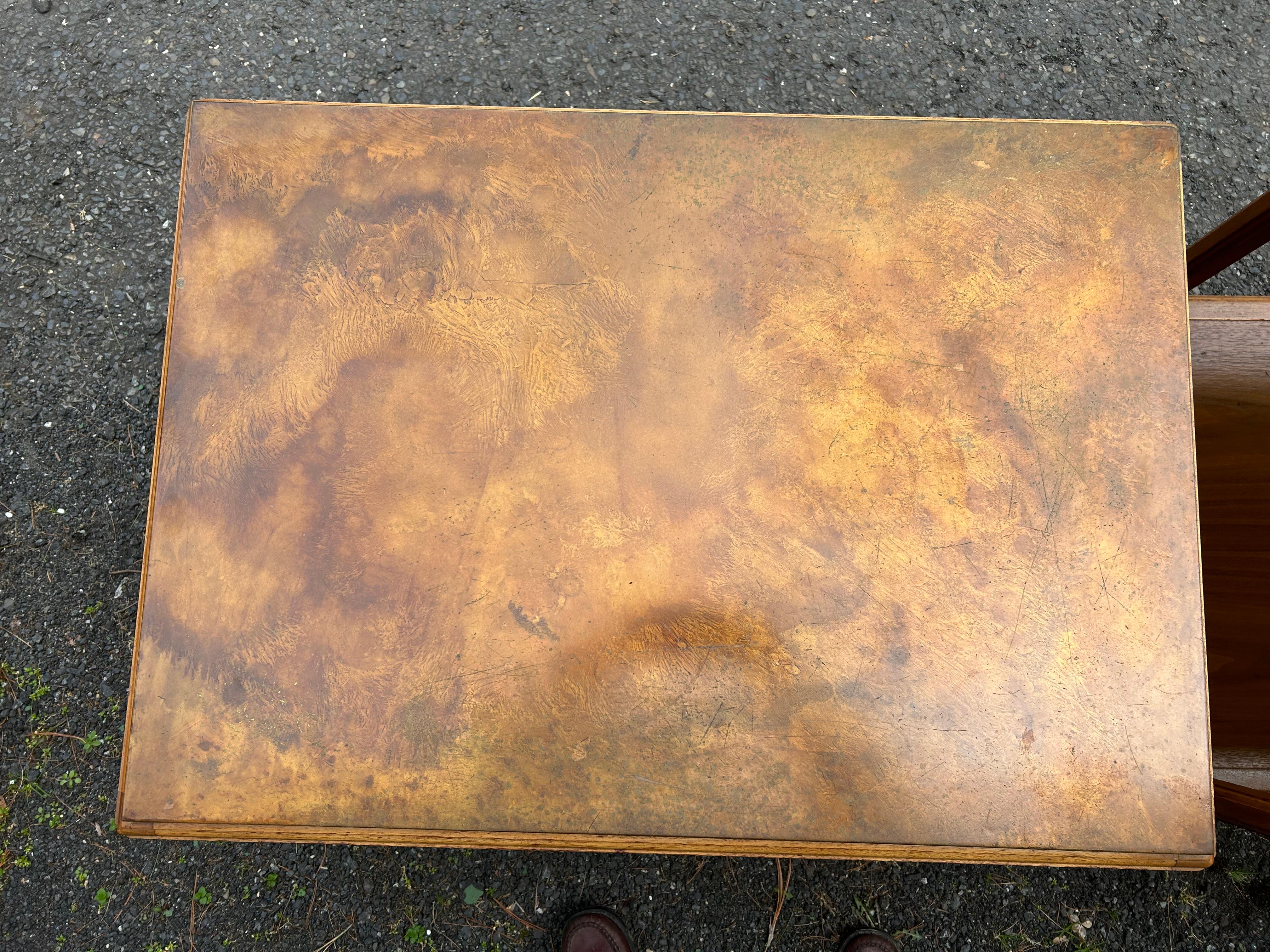 Sensational Pair Copper Top John Stuart Walnut End Table Mid-Century Modern For Sale 3
