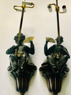 Sensazionale coppia di appliques figurative asiatiche in bronzo