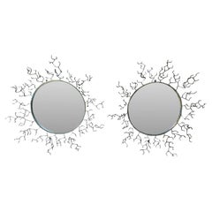 Paire de miroirs français en laiton