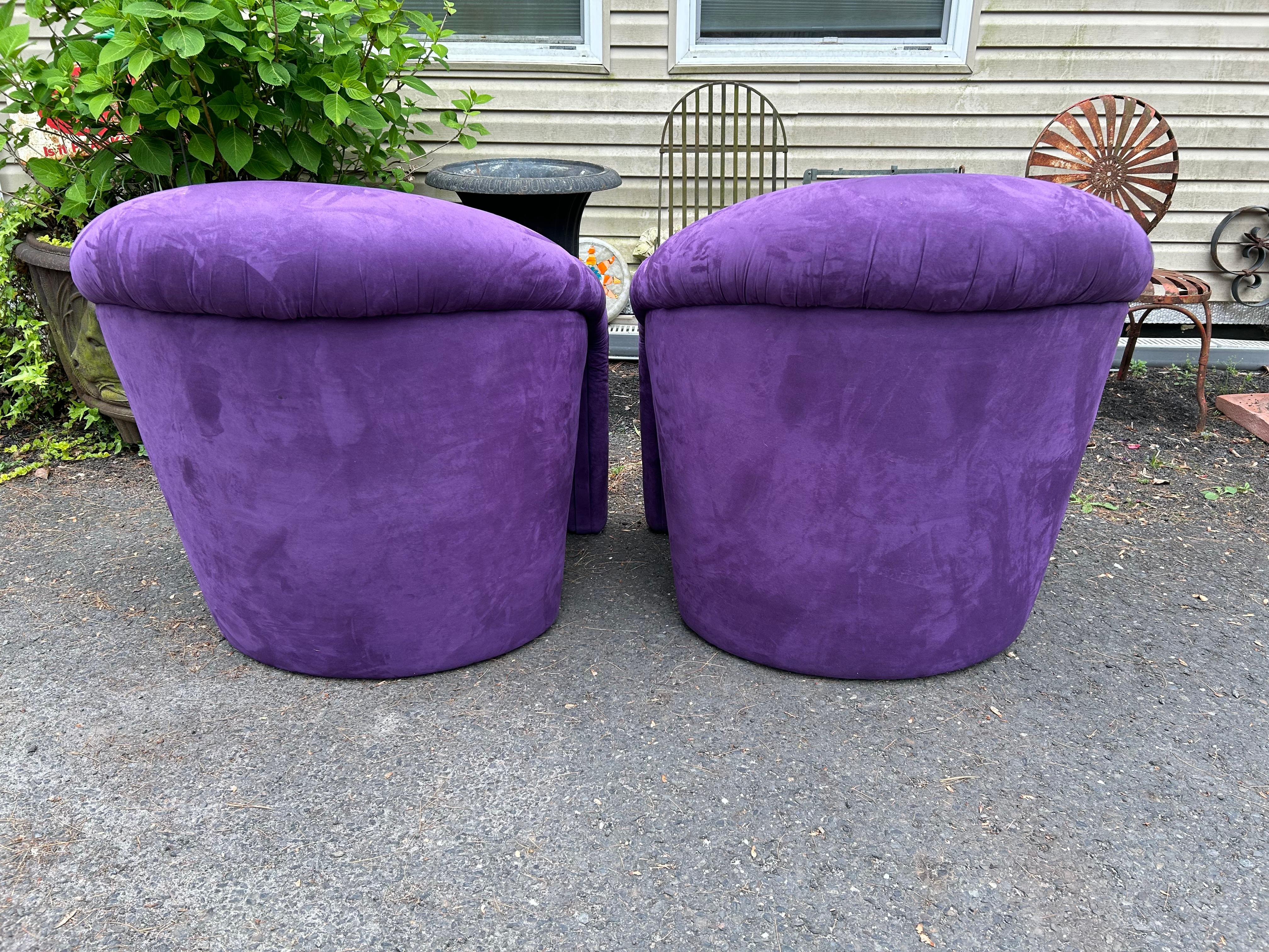 Mid-Century Modern Sensational Pair Vladimir Kagan Sculptural Ultra-suede Upholstered Lounge Chairs For Sale