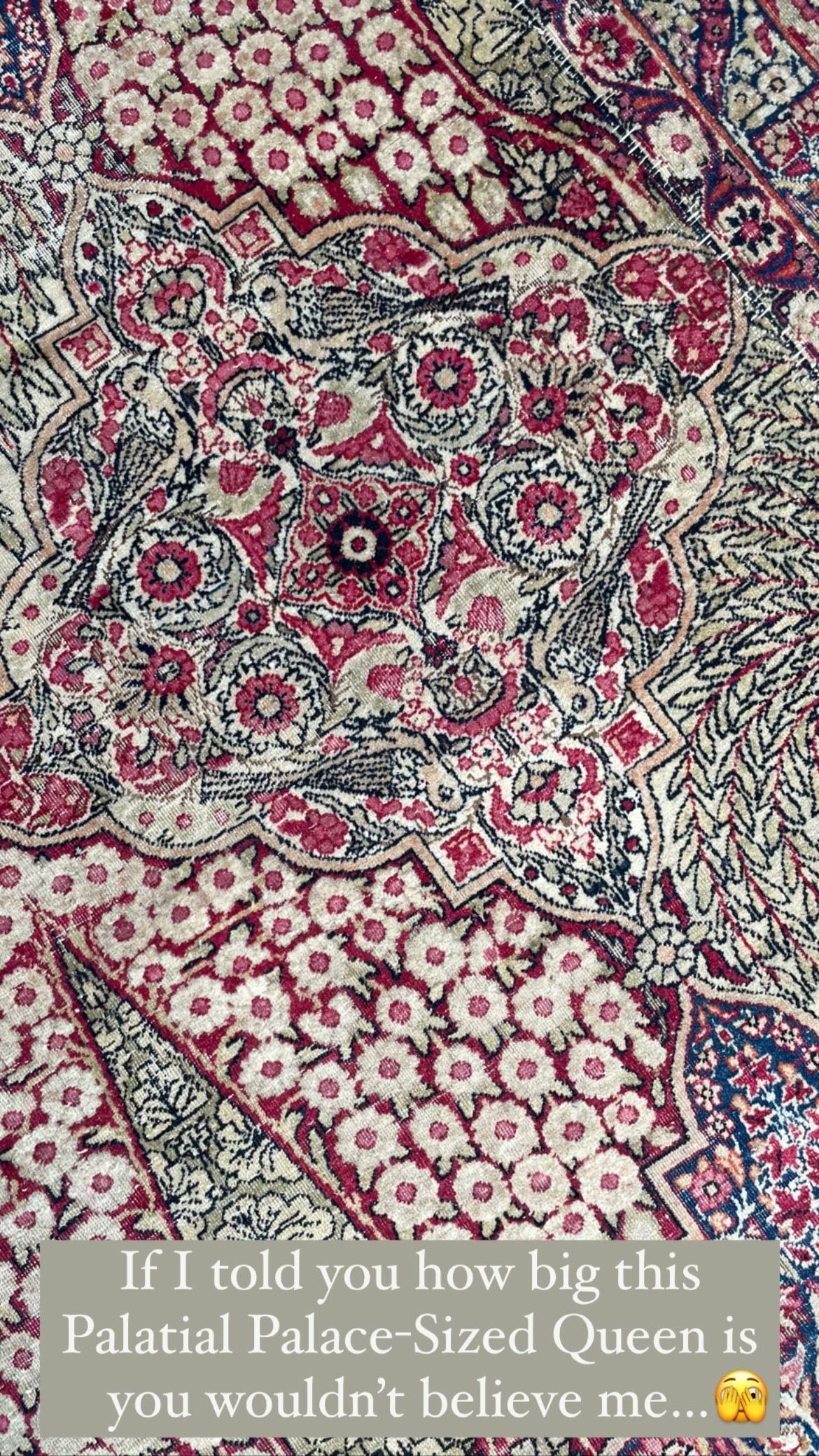 Hand-Knotted Sensational Palatial Antique Kerman Lavar Carpet / Rug, C.1915 For Sale