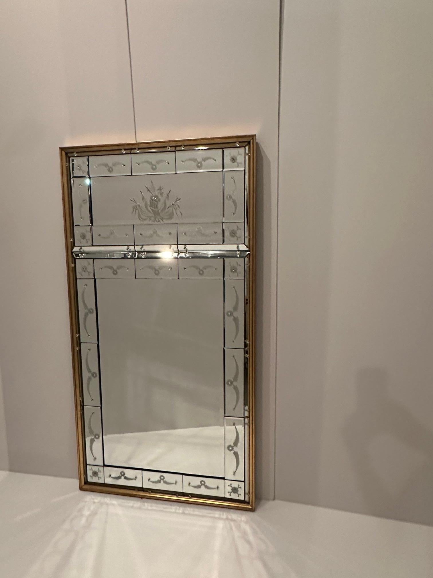 Sensational Rare Form Rectangular Italian Venetian Mirror For Sale 5