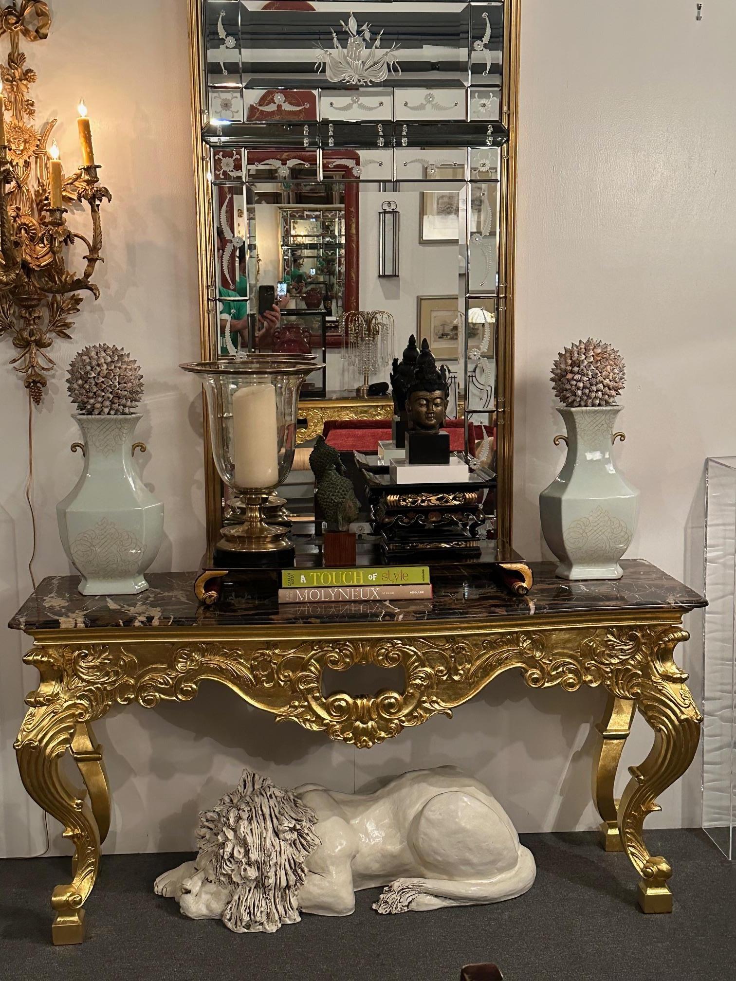 Sensational Rare Form Rectangular Italian Venetian Mirror For Sale 7
