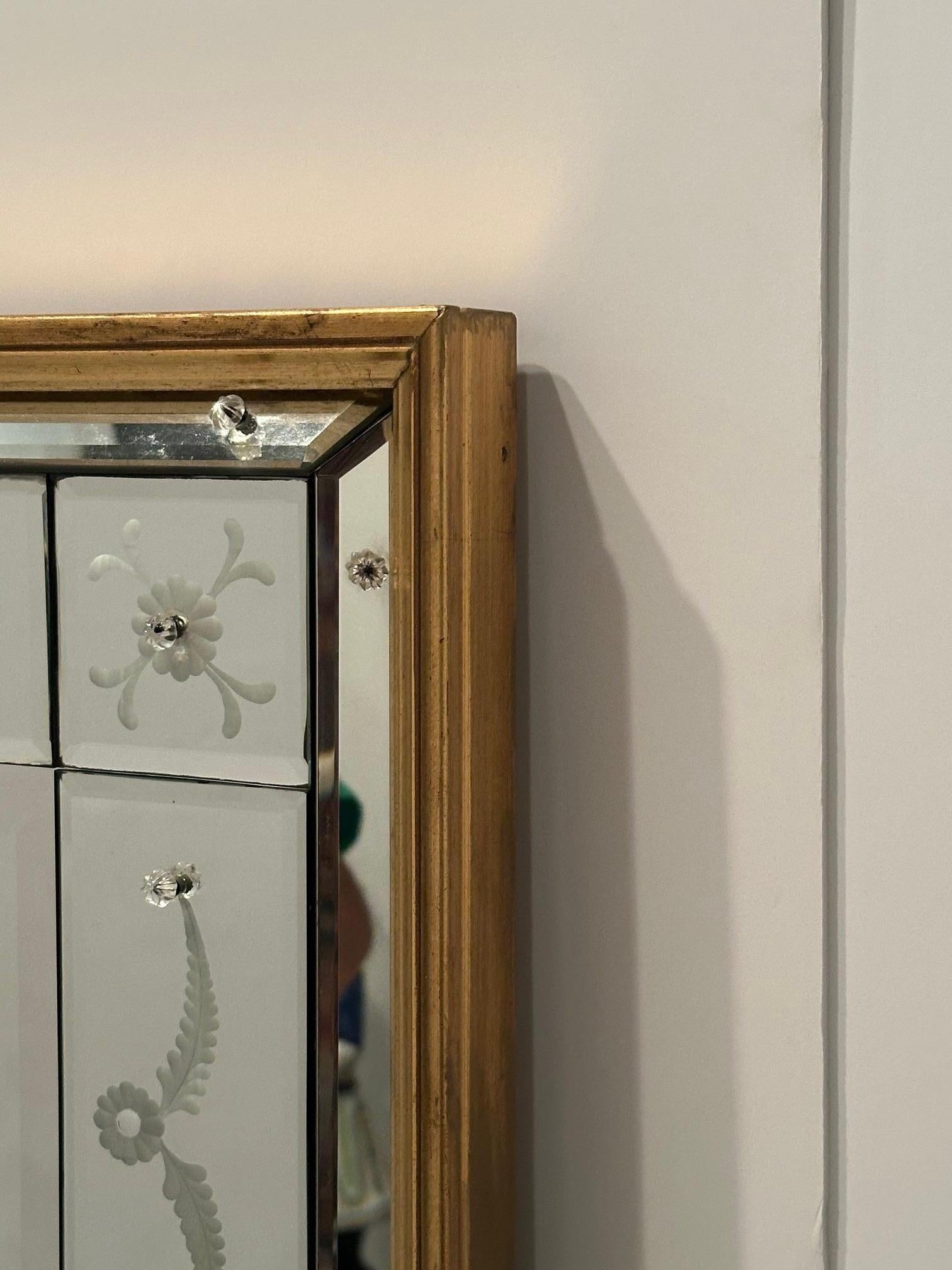 Sensational Rare Form Rectangular Italian Venetian Mirror For Sale 1