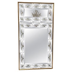Sensational Rare Form Rectangular Italian Venetian Mirror