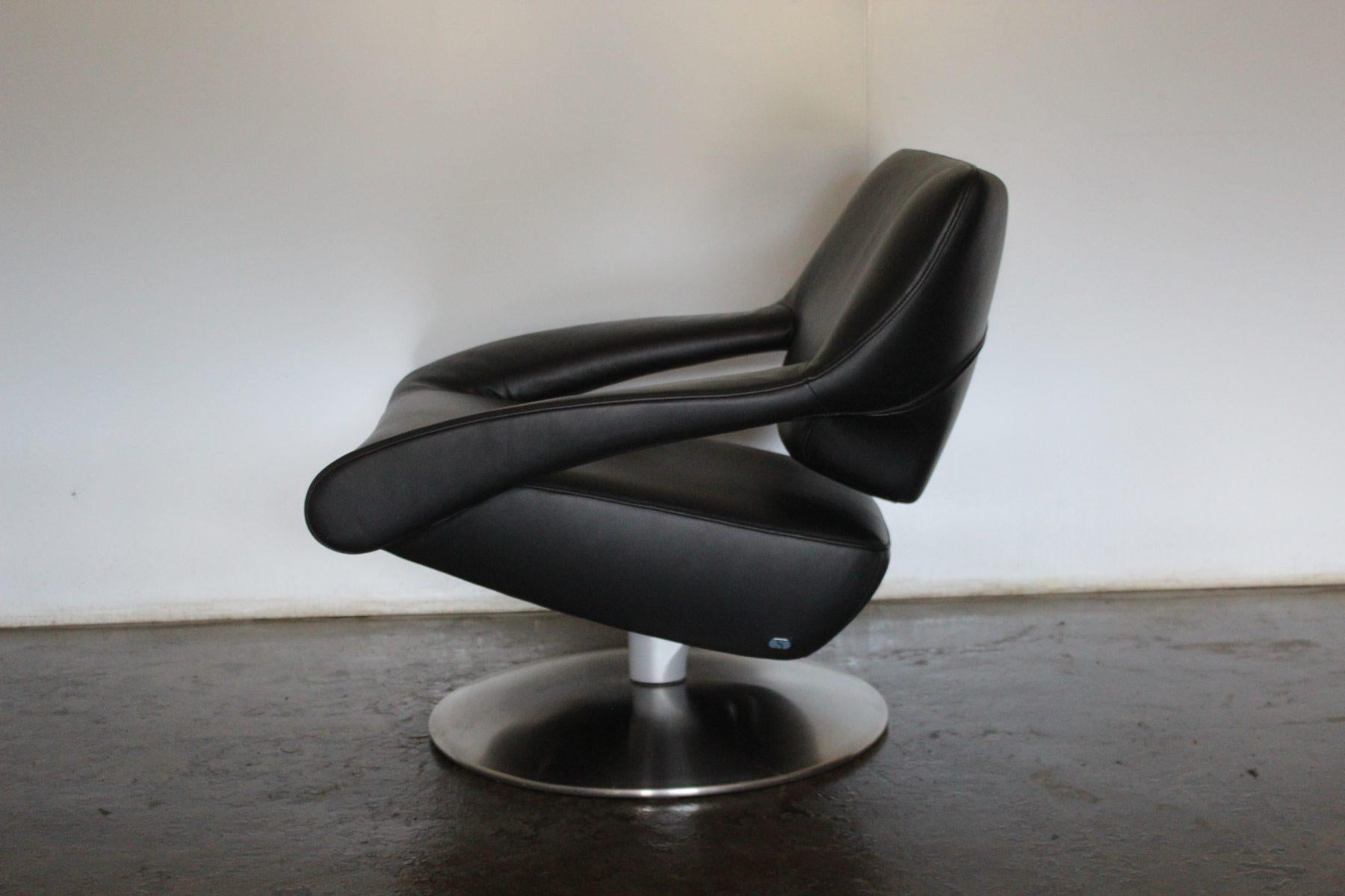 Contemporary Sensational Rare Immaculate De Sede Ds255/01 Reclining Armchair in Black Leather For Sale