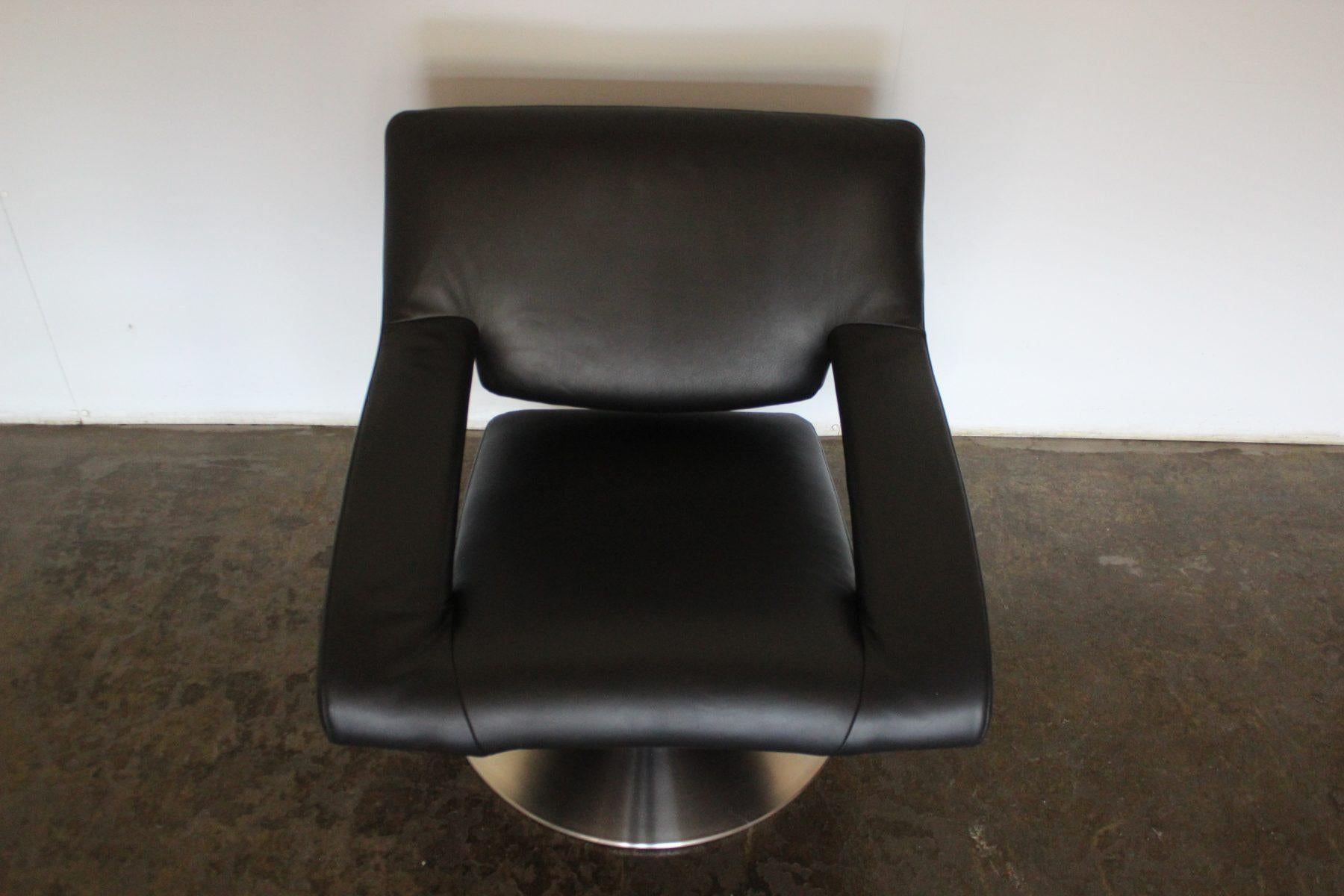 Sensationnel Rare Immaculé De Sede Ds255/01 Fauteuil inclinable en cuir noir en vente 2