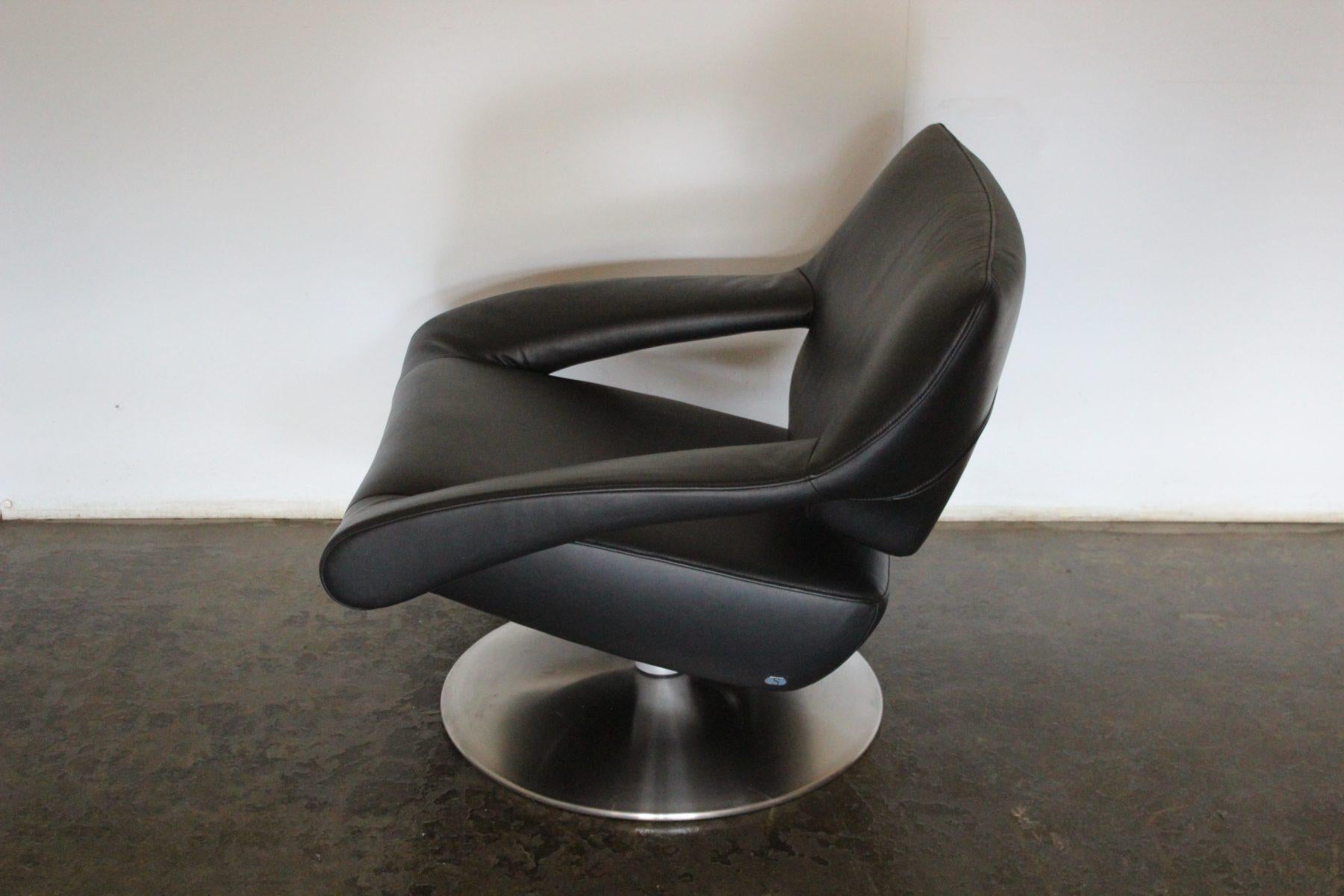 Sensational Rare Immaculate De Sede Ds255/01 Reclining Armchair in Black Leather For Sale 4