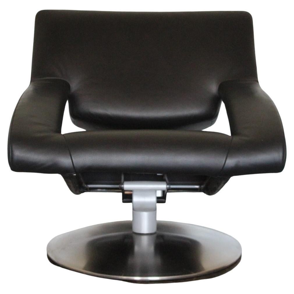 Sensational Rare Immaculate De Sede Ds255/01 Reclining Armchair in Black Leather For Sale