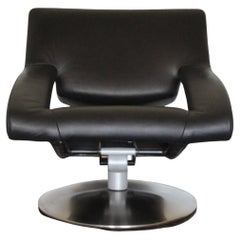 Sensational Rare Immaculate De Sede Ds255/01 Reclining Armchair in Black Leather