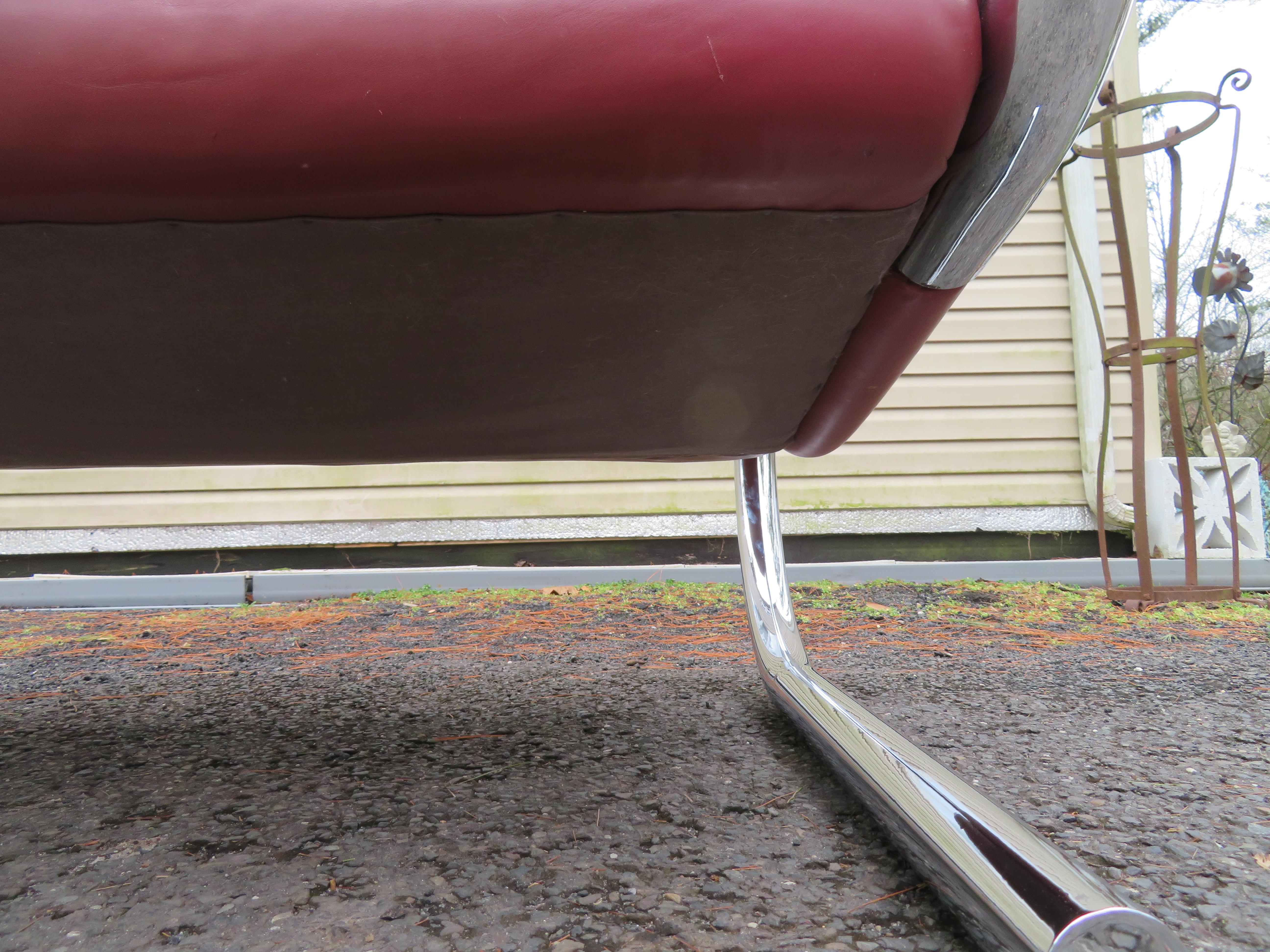 Sensational Roger Sprunger: Loveseat aus dicker Chromröhren, Mid-Century Modern im Angebot 6