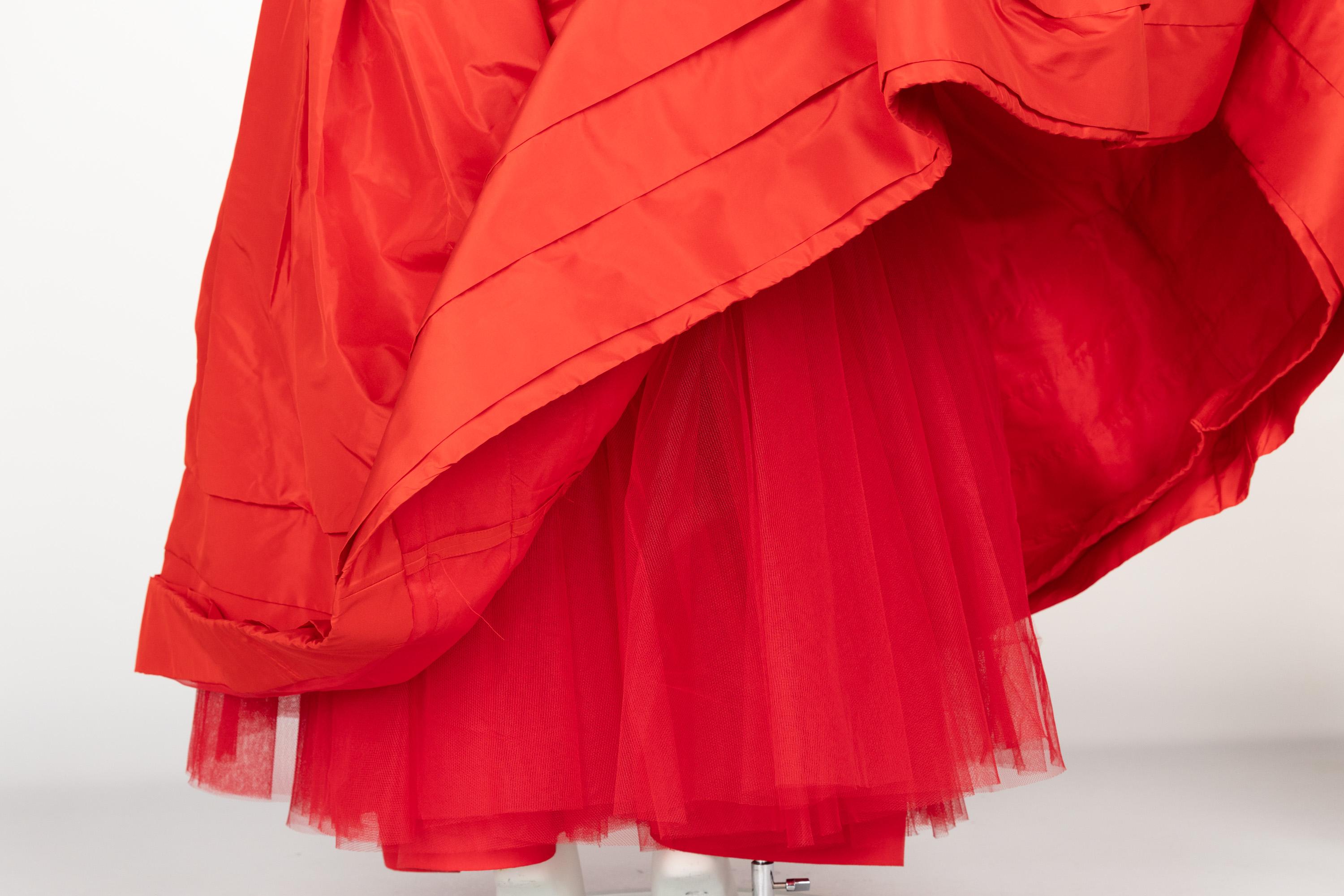 Sensational Scaasi 1980s Red Off The Shoulder Dress For Sale 6