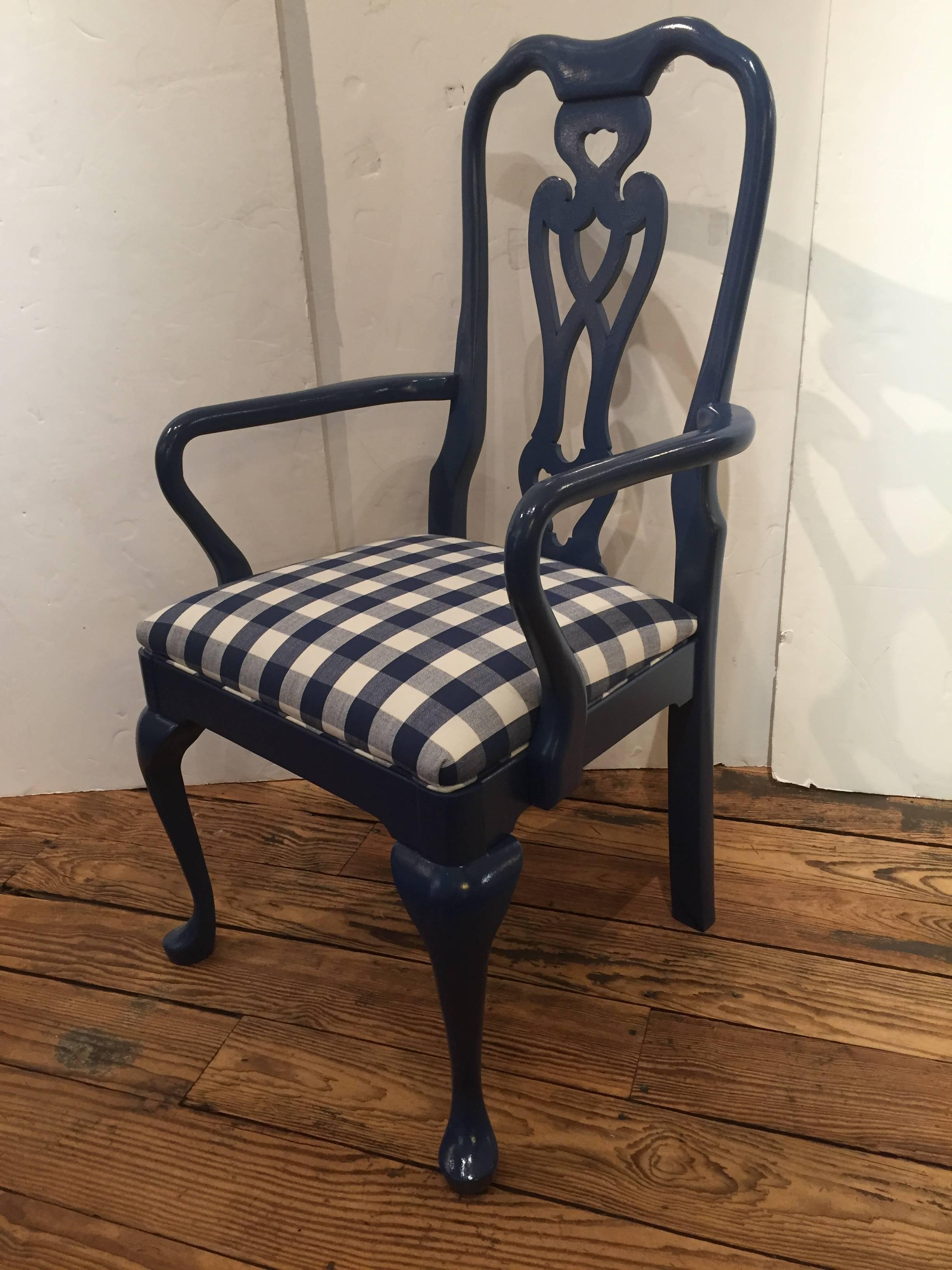 gingham dining chairs