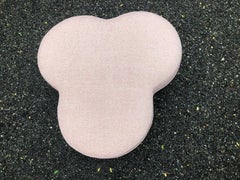 Sensational Shamrock Shaped Pink Linen Ottoman