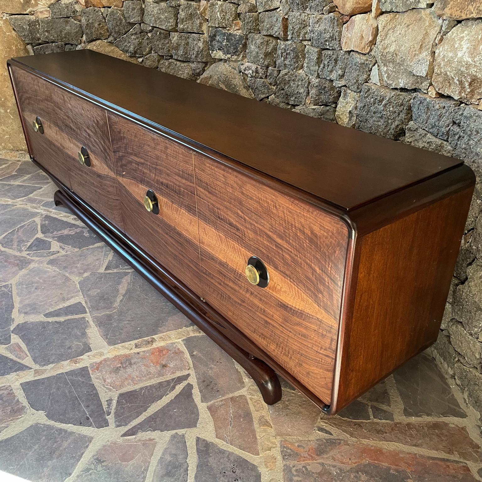 Mid-Century Modern  Frank Kyle Custom Mahogany Credenza Sensational Style Mexico City 1950s