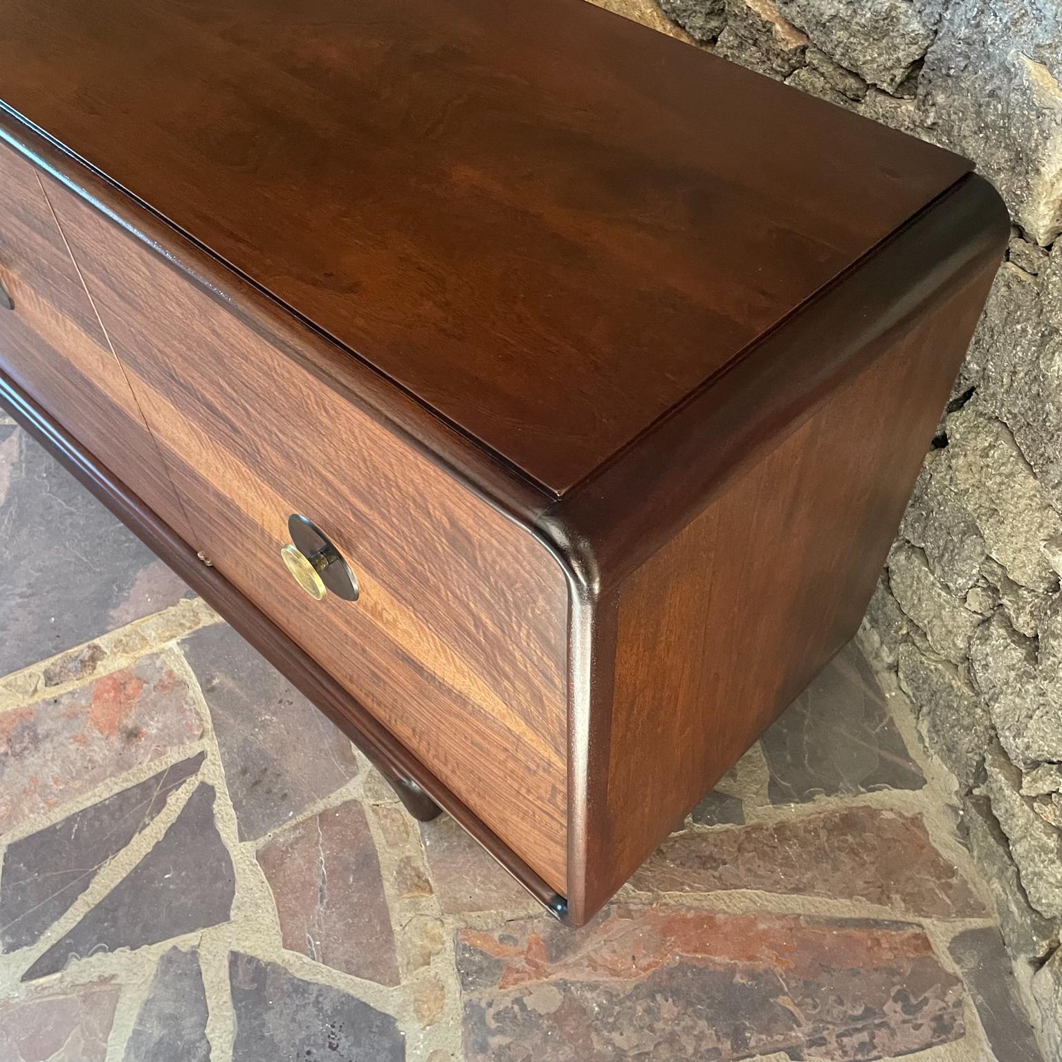 Mid-20th Century  Frank Kyle Custom Mahogany Credenza Sensational Style Mexico City 1950s