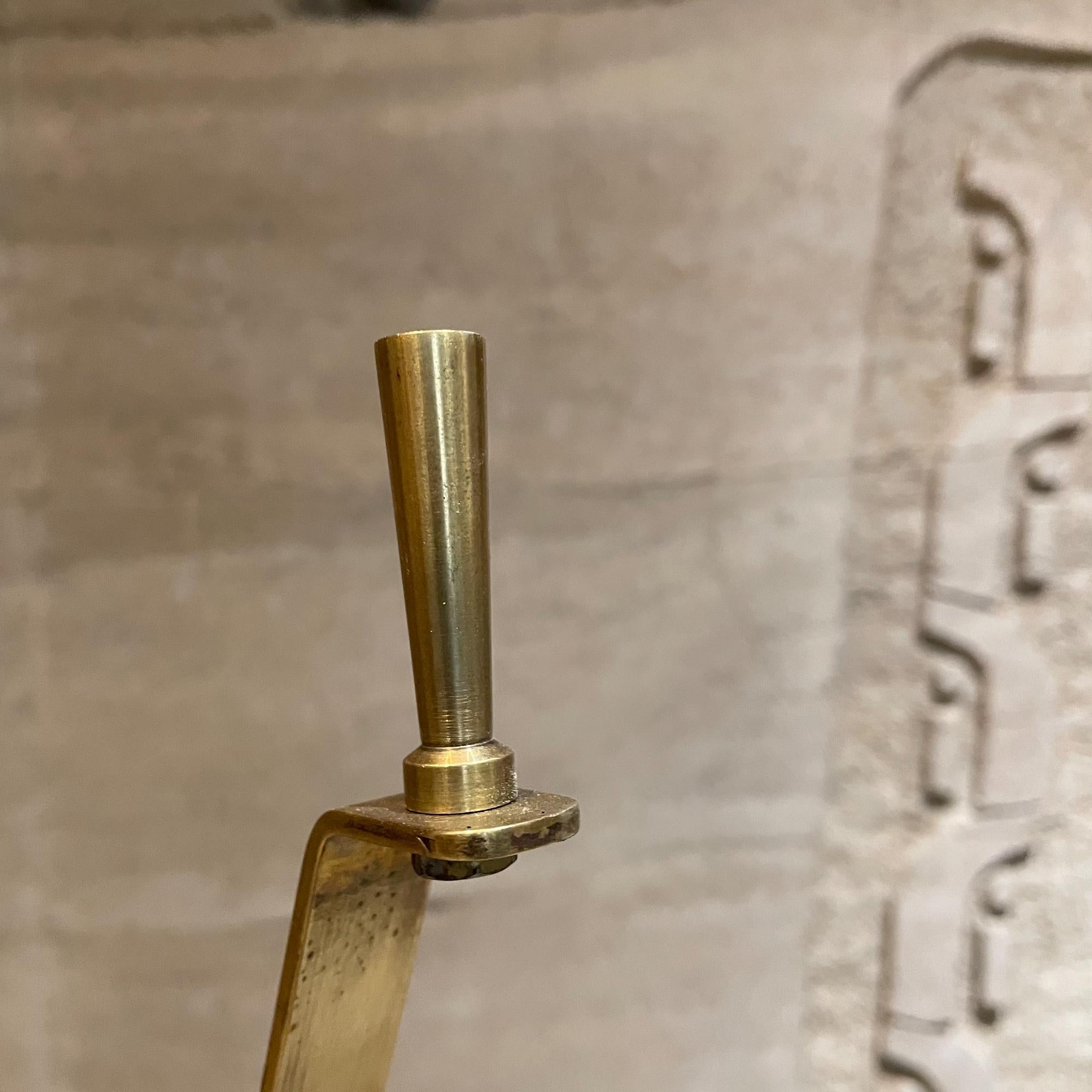 Late 20th Century 1970s Table Lamp Sculptural Art Carved Wood Brass Mexico City For Sale
