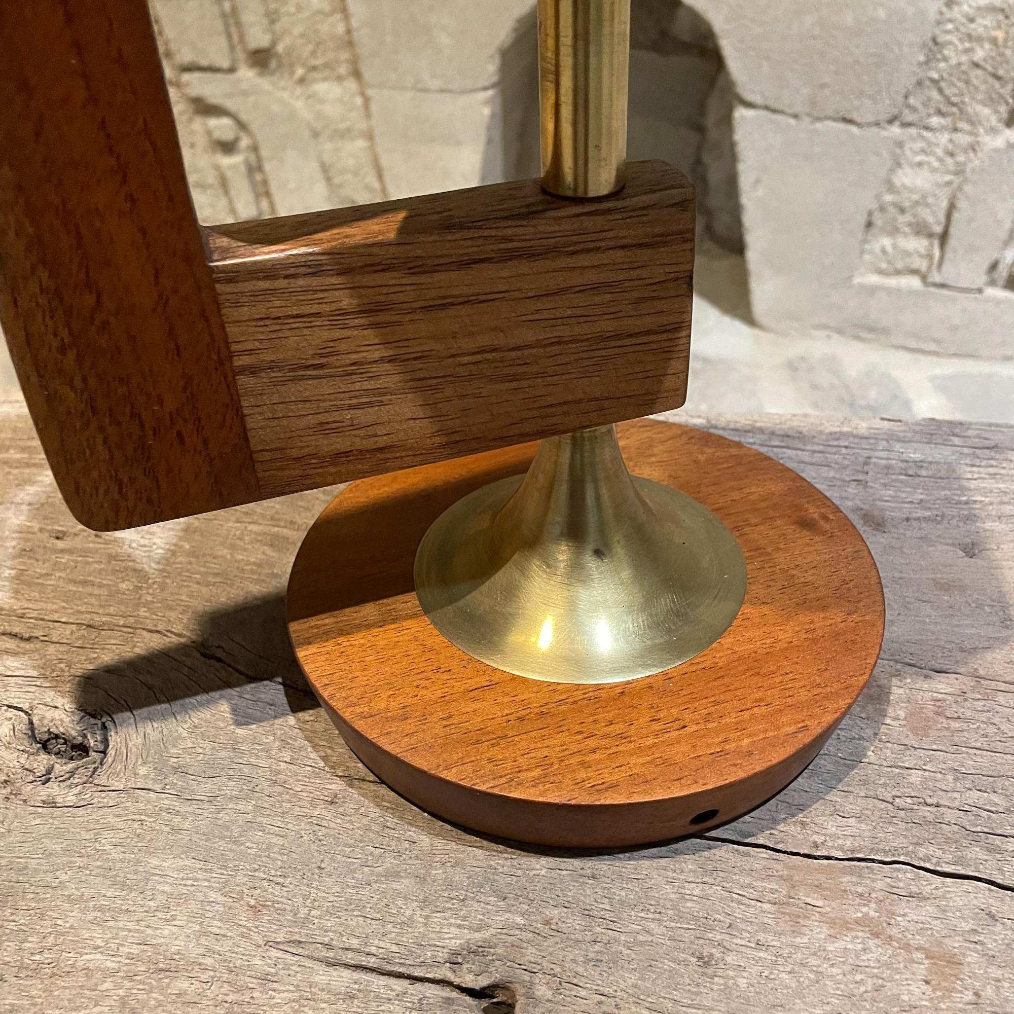 1970s Table Lamp Sculptural Art Carved Wood Brass Mexico City For Sale 7