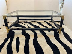 Sensational Theodore Alexander Faux Horn Brass and Glass Coffee Table