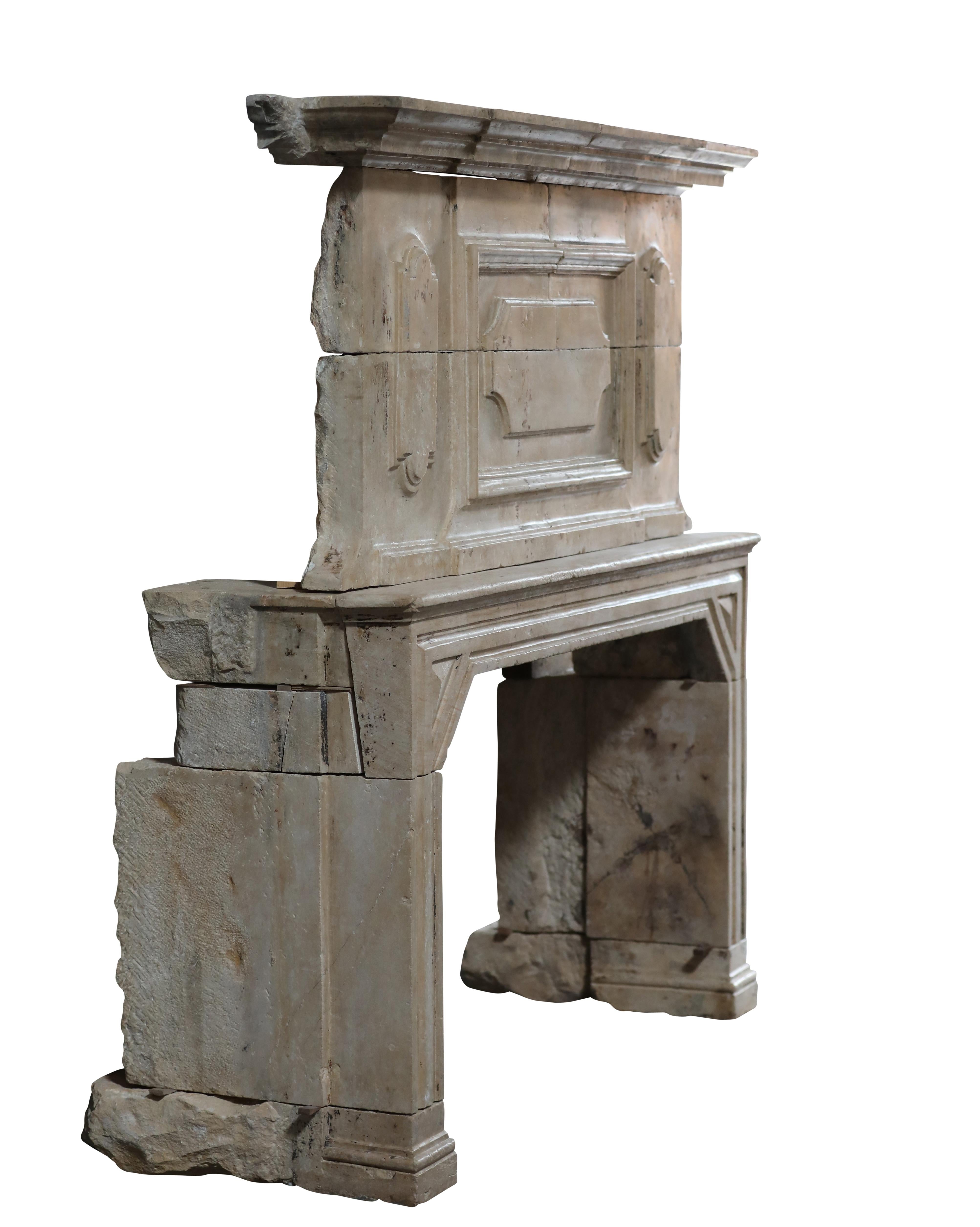 French Sensational Timeless Chateau Fireplace Surround For Sale