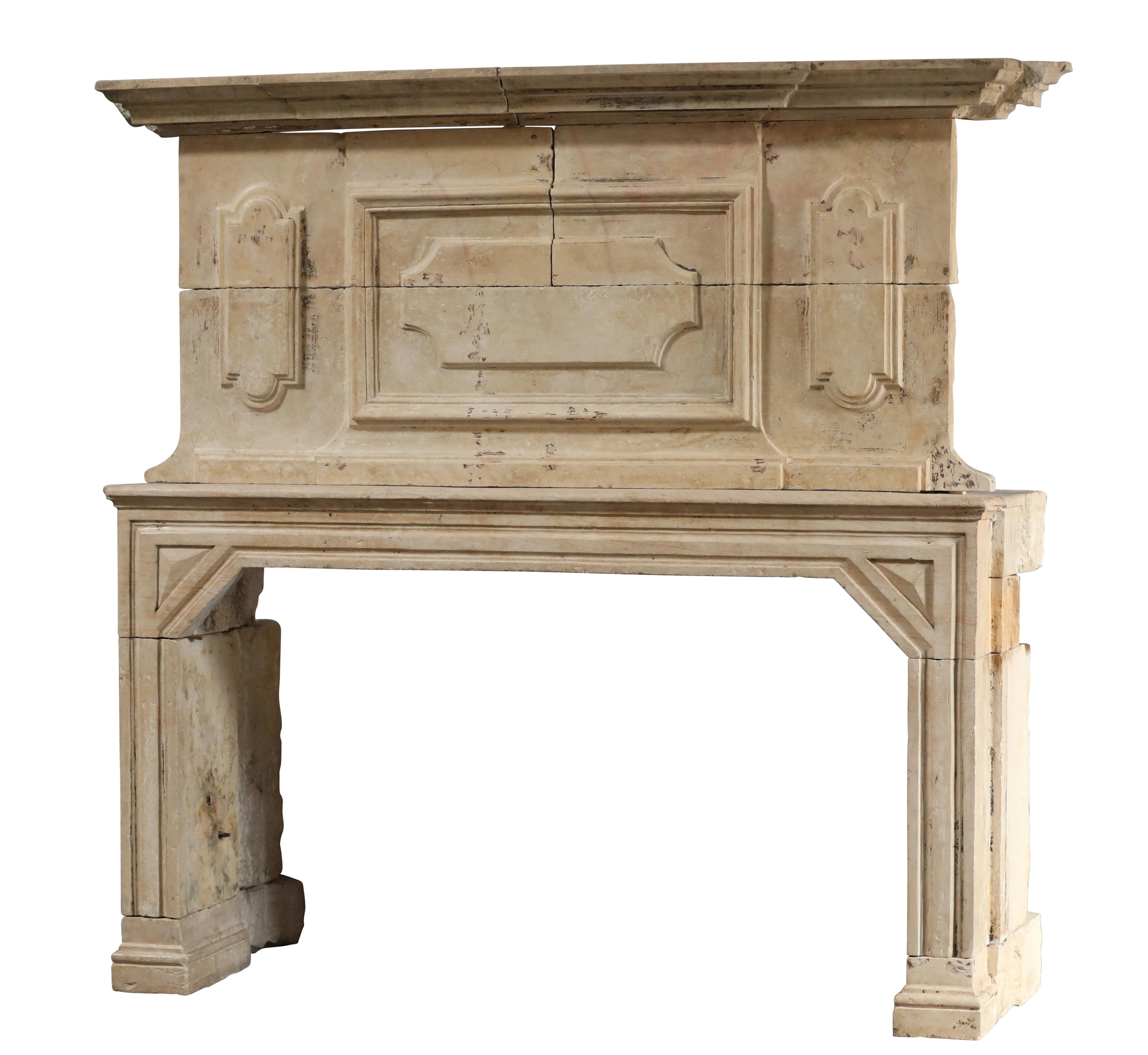 Hand-Carved Sensational Timeless Chateau Fireplace Surround For Sale