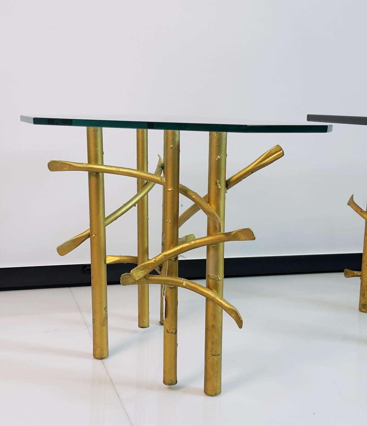 Hollywood Regency Sensational Trio of Silas Seandel Style Tables - Coffee Table with 2 End Tables
