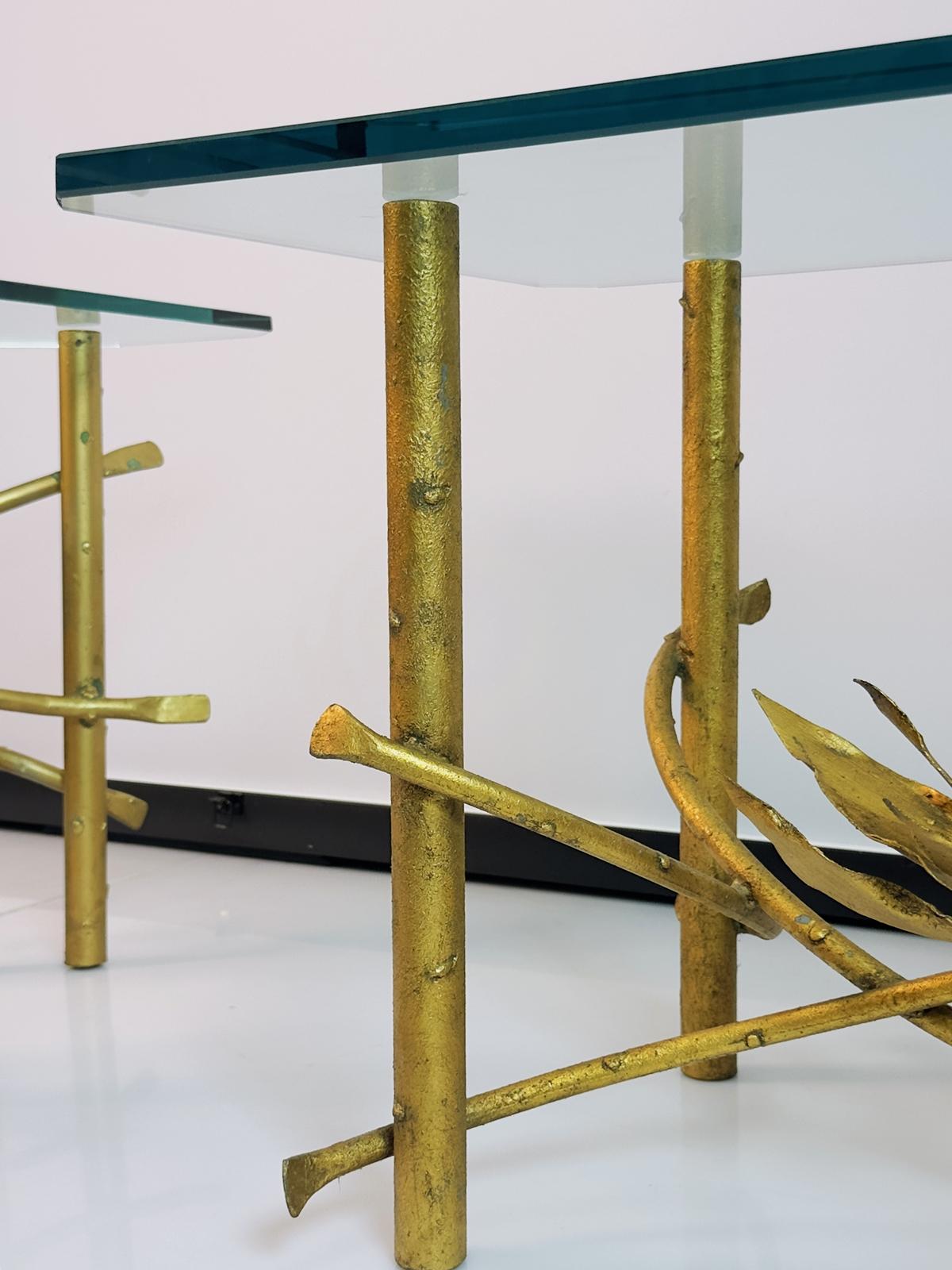 Metal Sensational Trio of Silas Seandel Style Tables - Coffee Table with 2 End Tables
