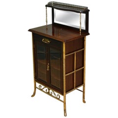 Sensationnel cabinet à musique ancien victorien Arts 
Crafts en noyer