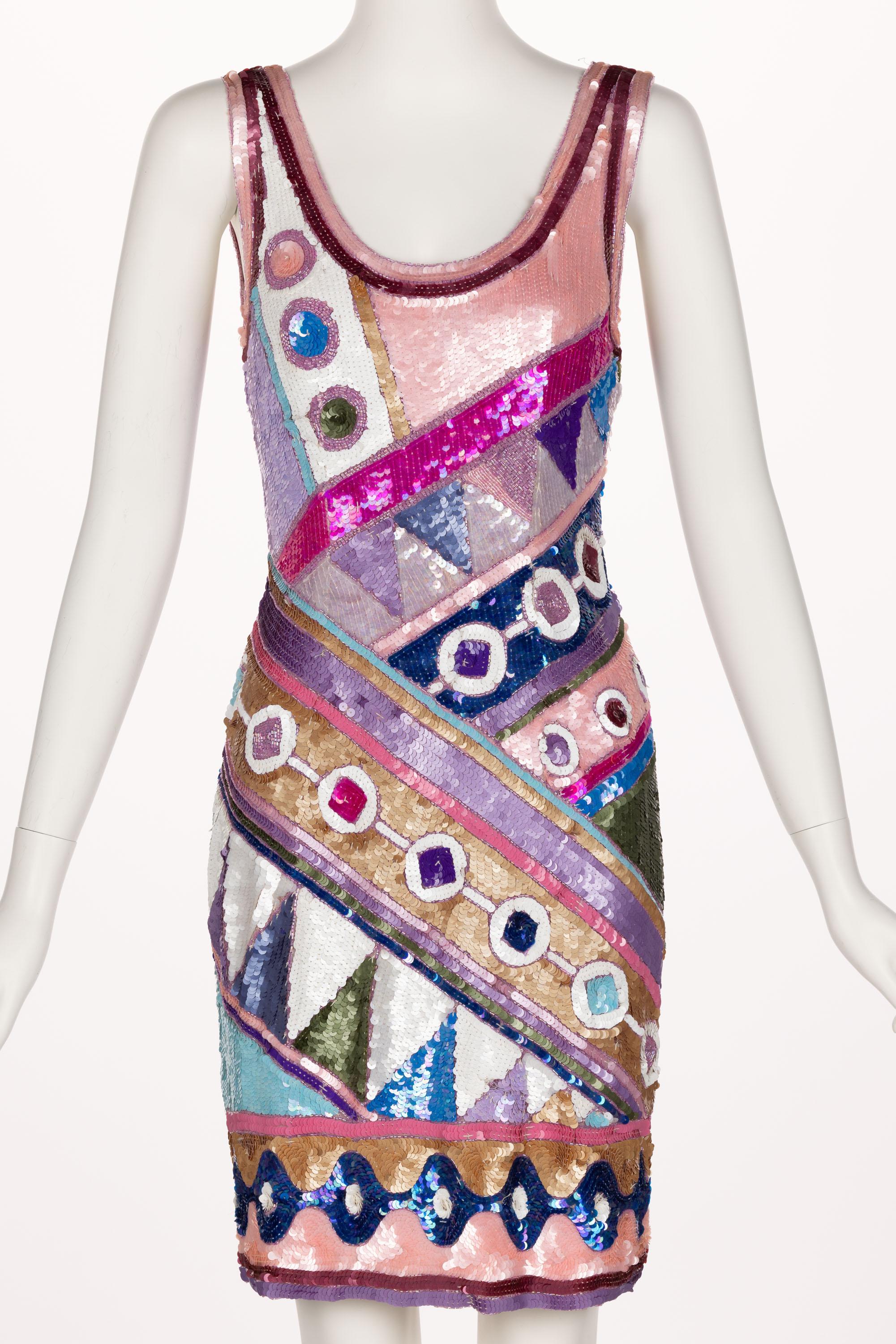 Saks Fifth Avenue robe a sequins sensationnelle annees 1990 En vente sur 1stDibs