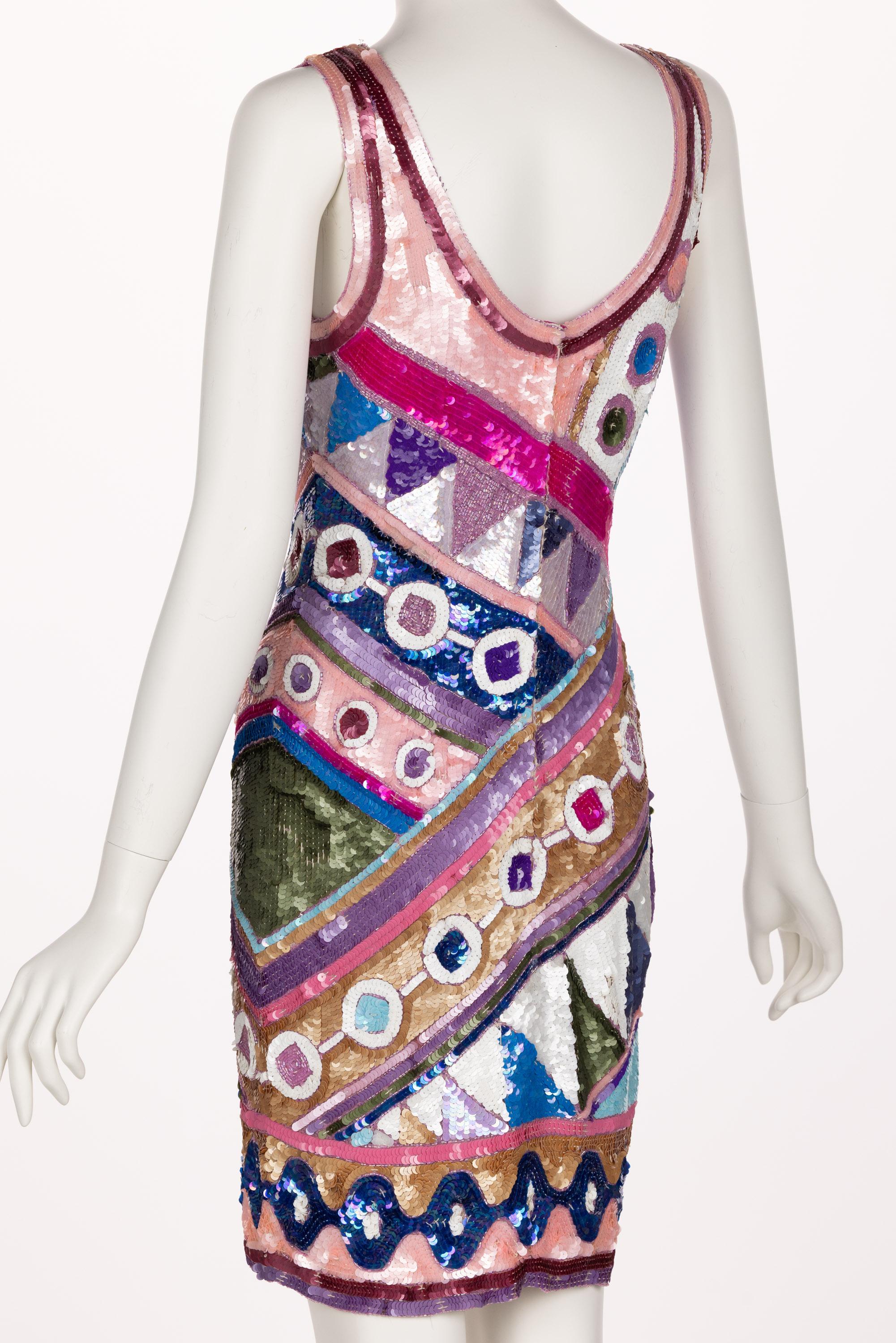  Sensatives Vintage Saks Fifth Avenue Paillettenkleid, 1990er Jahre im Zustand „Hervorragend“ im Angebot in Boca Raton, FL