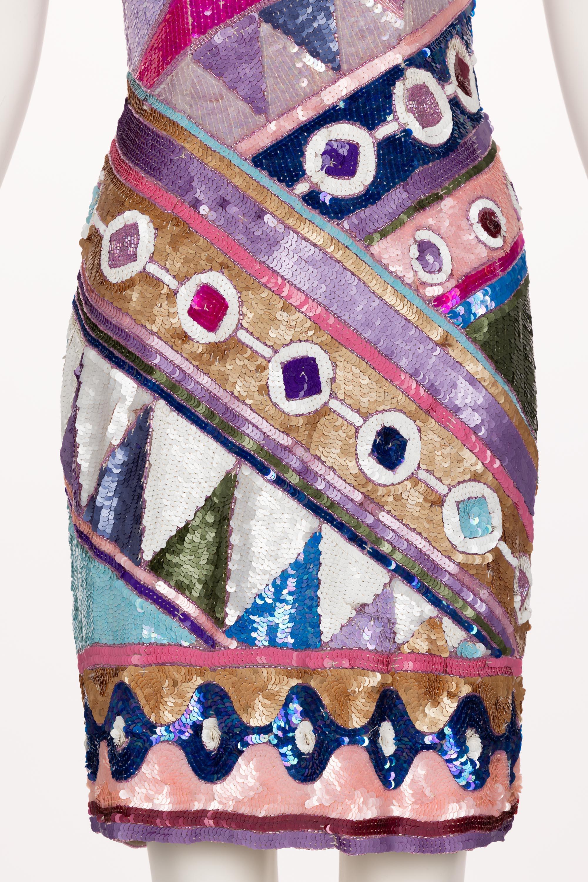 Women's or Men's  Sensational Vintage Saks Fifth Avenue Sequin Dress, 1990s For Sale