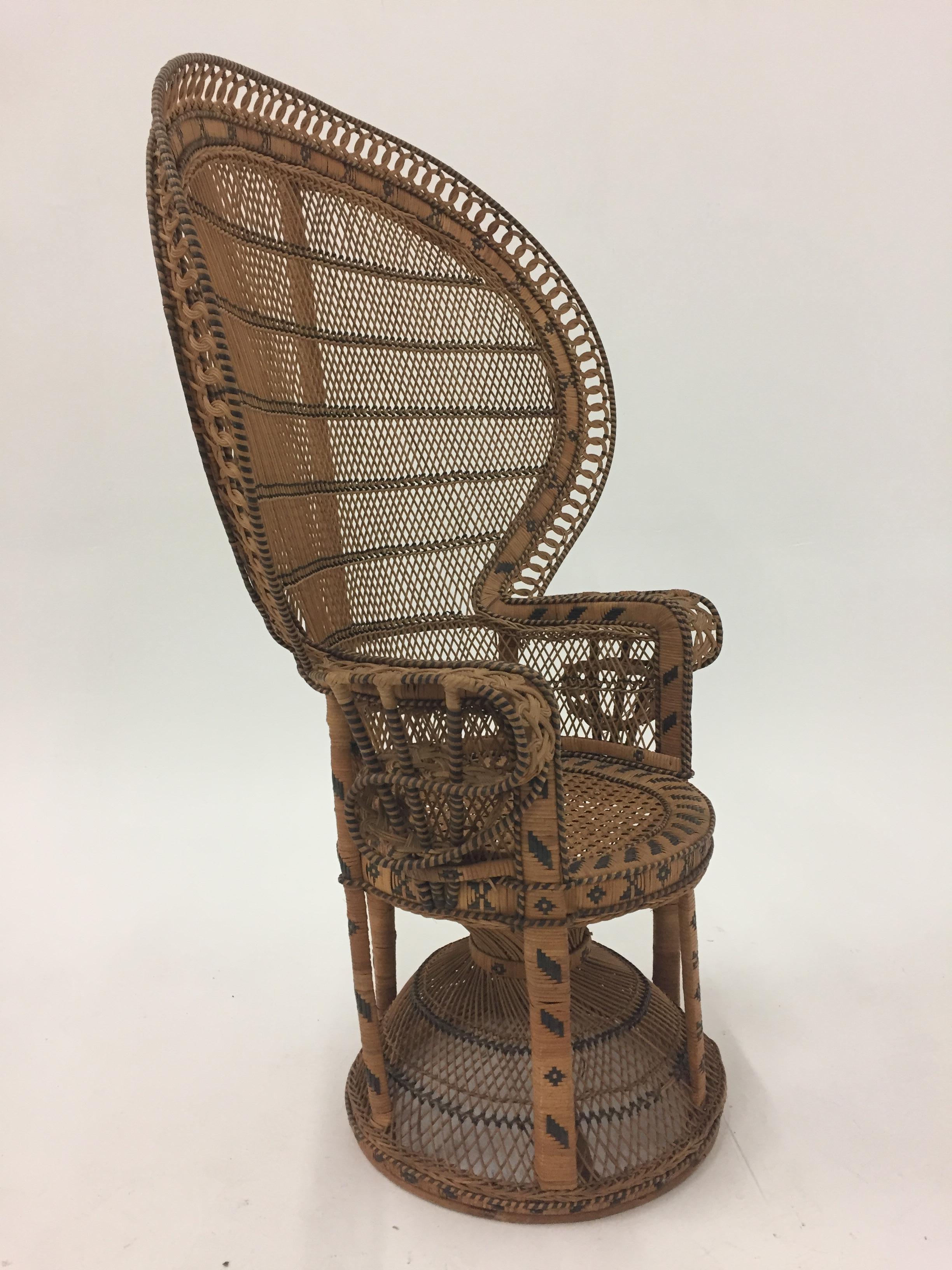 Sensational Woven Rattan Peacock or Balloon Chair In Excellent Condition In Hopewell, NJ