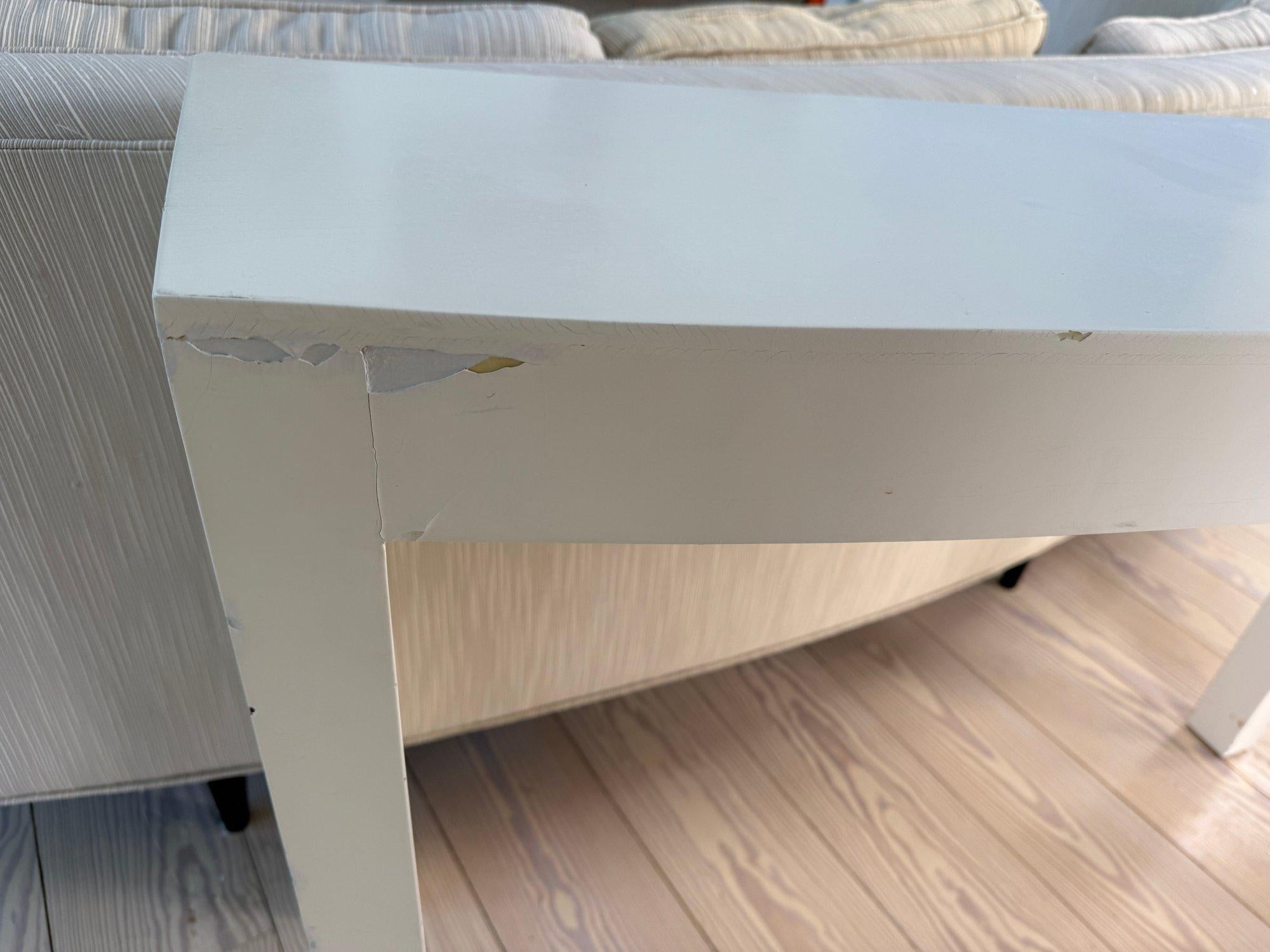 Sensational XL Custom Curved Back Edward Wormley Sofa for Dunbar Console Table For Sale 3