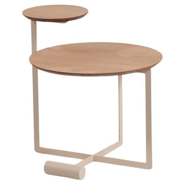 Sense Collection, Wood and Steel American Oak Side Table For Sale